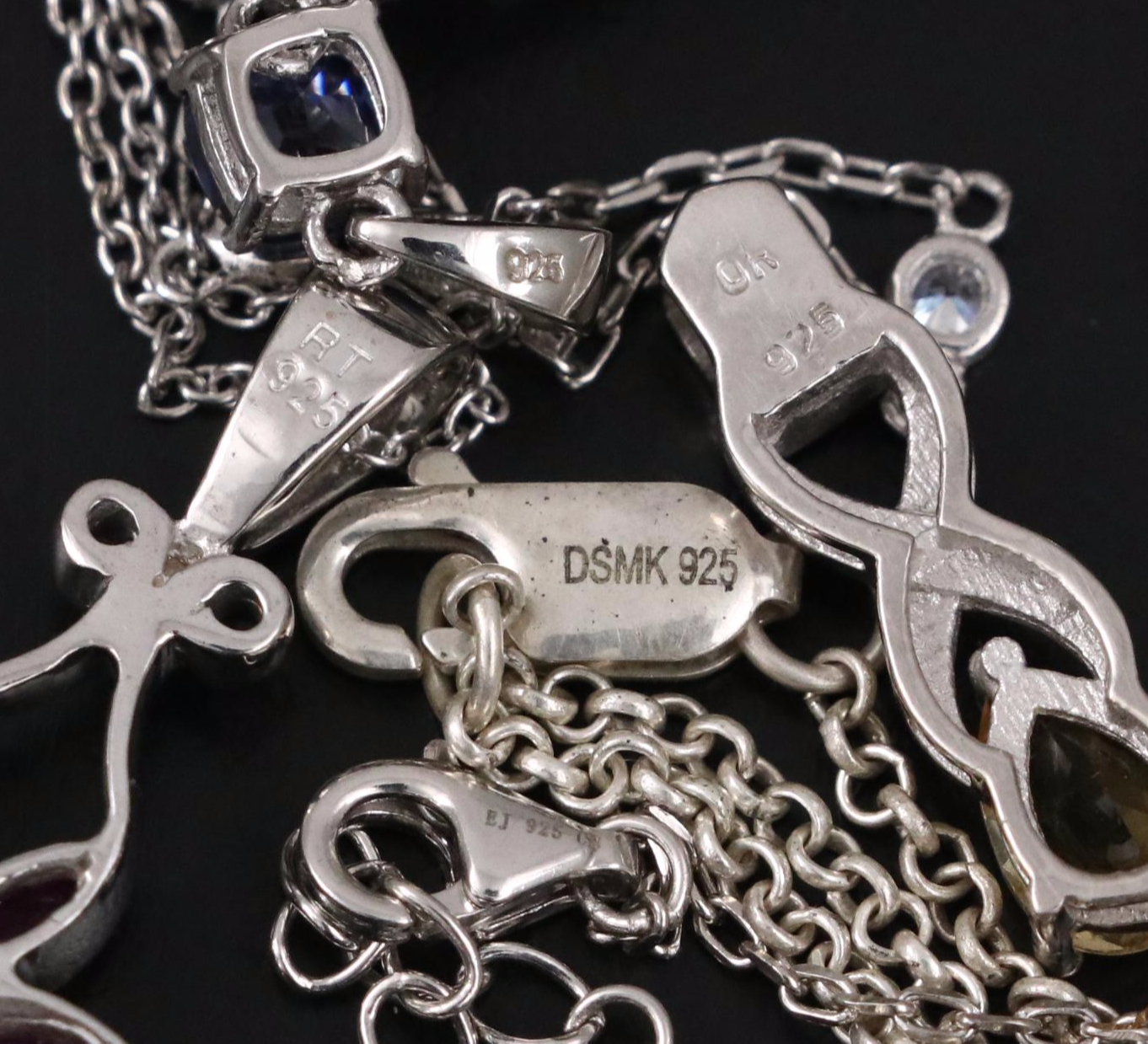 14 Assorted Sterling Silver Rings, Necklaces, Earrings, and Pendants