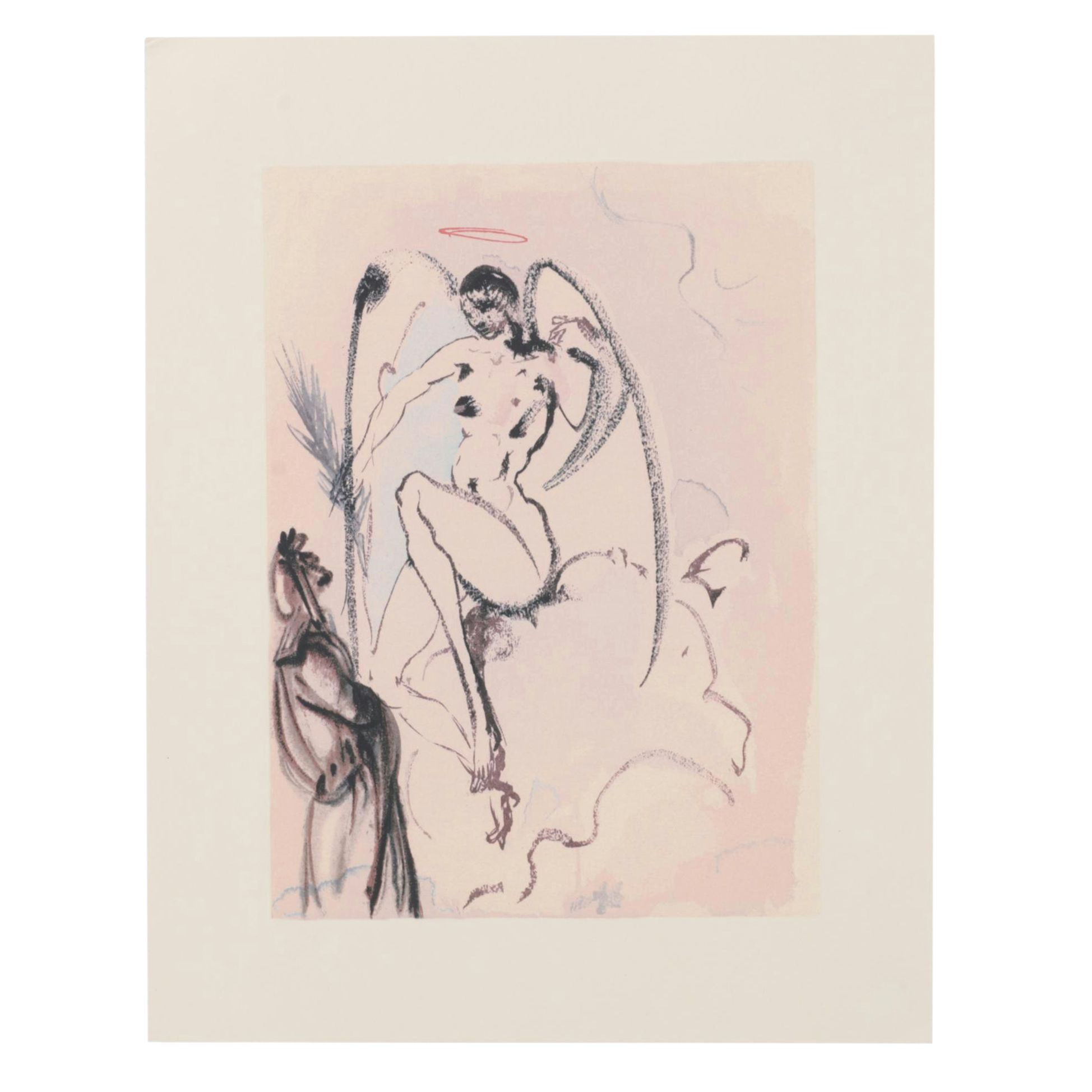 Giclée after Salvador Dalí Divine Comedy Woodblock Prints with Text