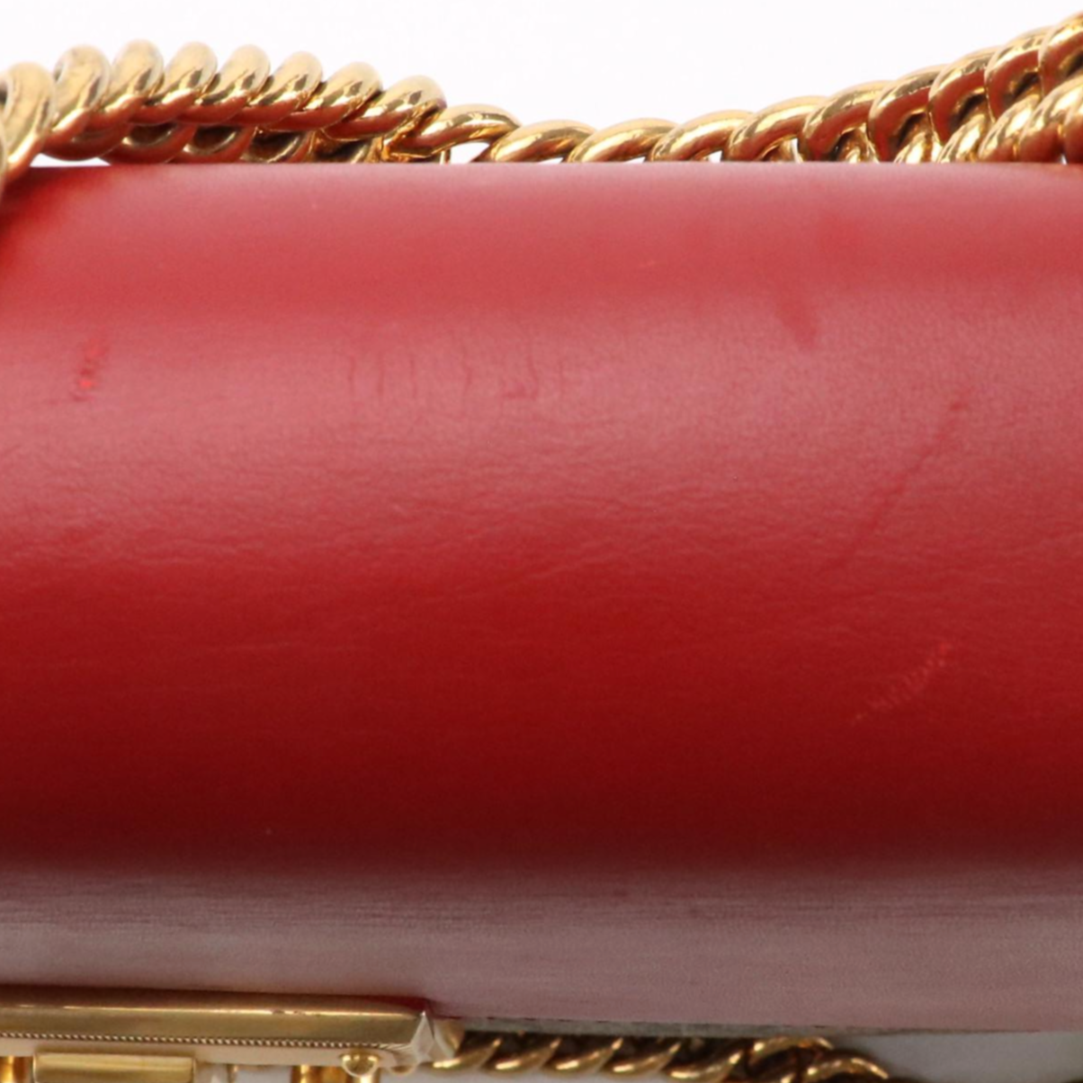 Gucci Padlock Medium Shoulder Bag in GG Supreme Canvas and Red/Pink Leather