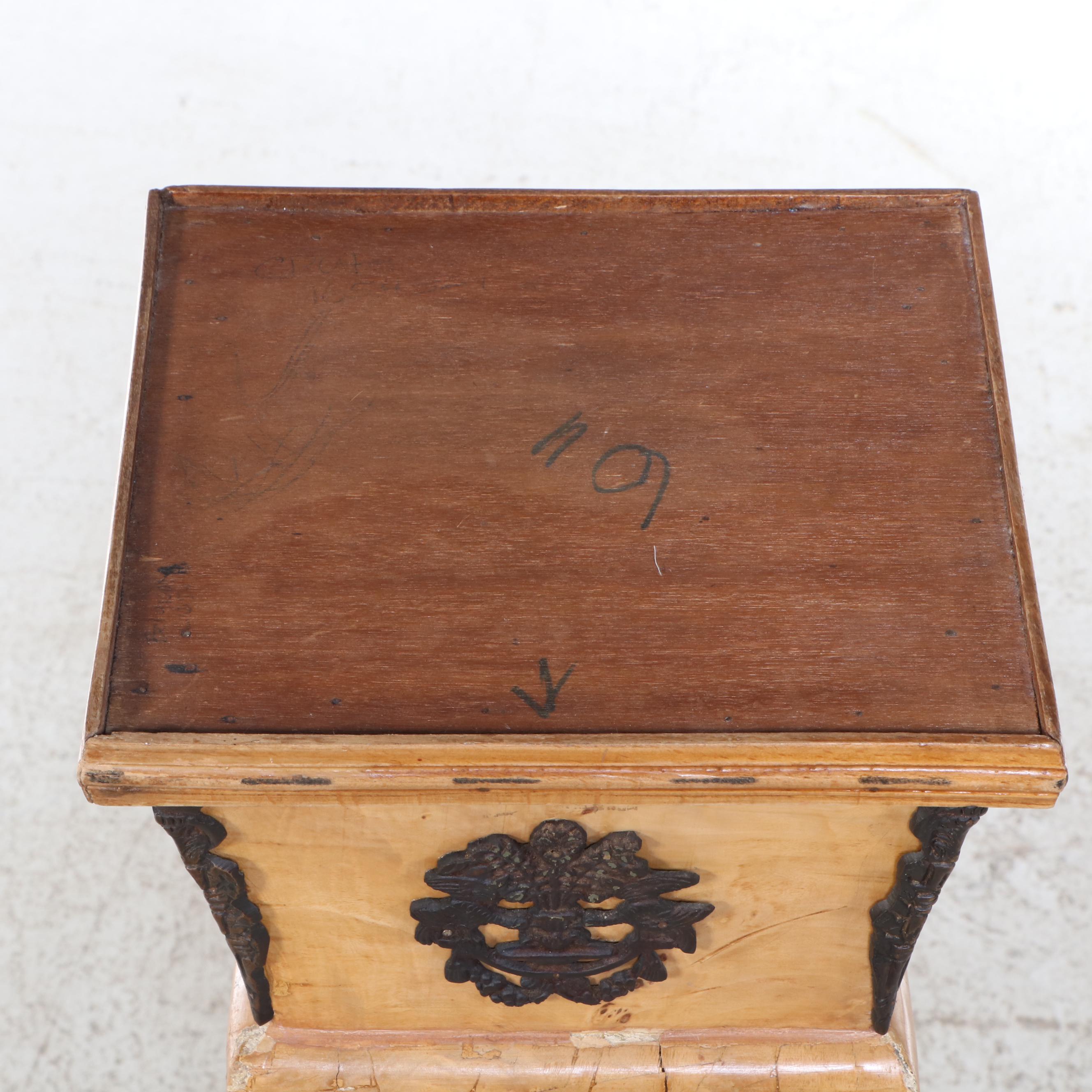 Maple Burlwood Veneer Pillar with Metal Accents