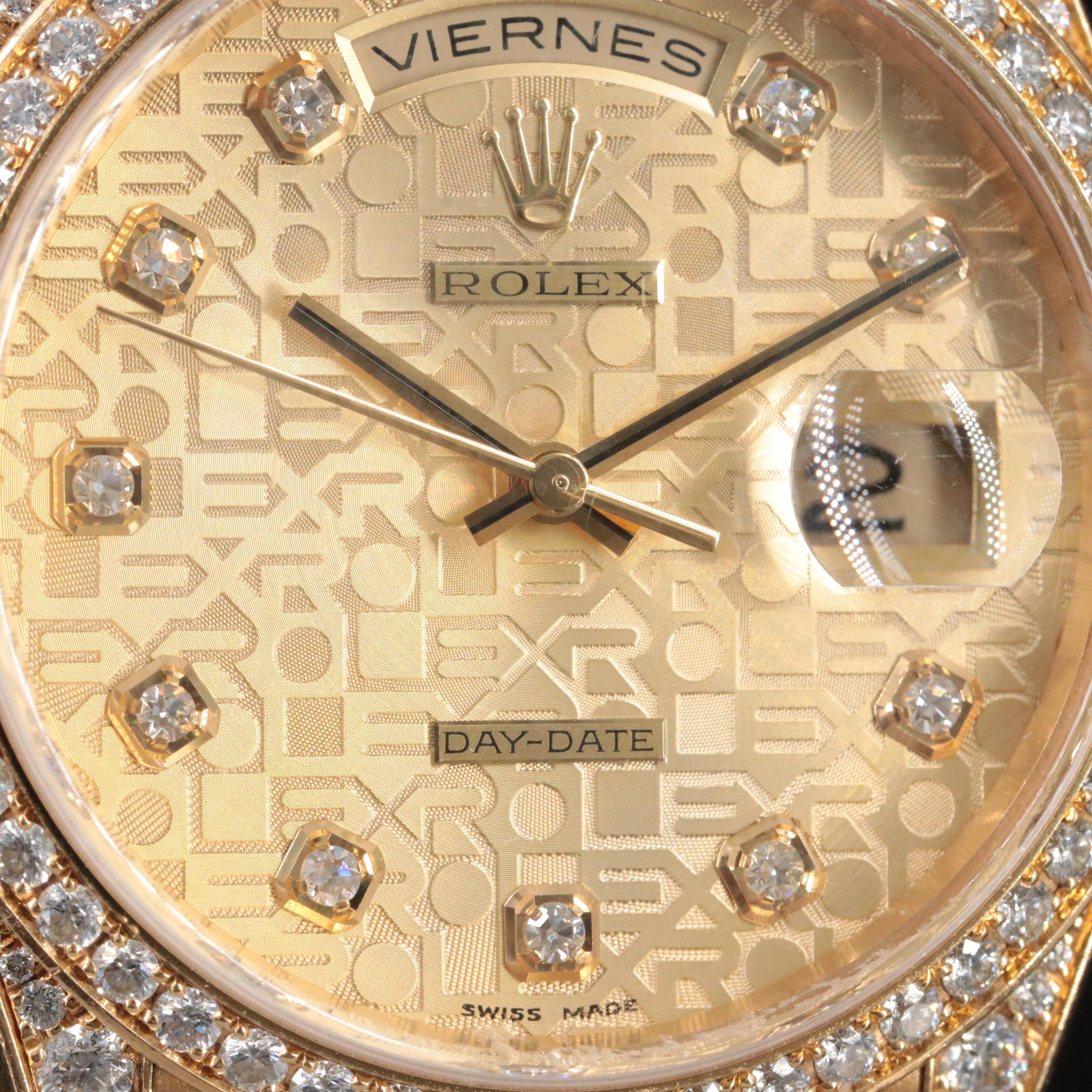 2001 Rolex Factory Diamond Case Jubilee Dial Day-Date President Watch