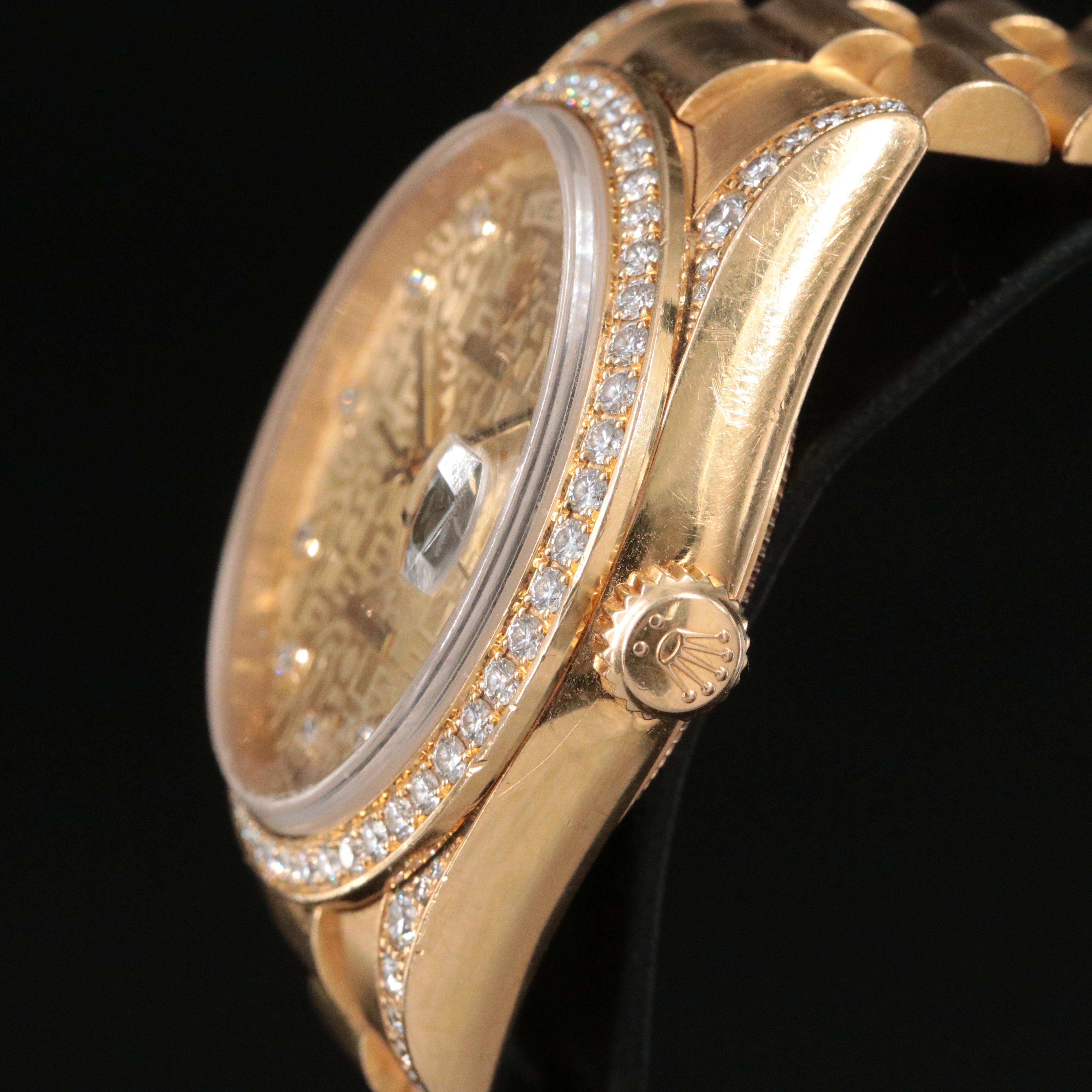 2001 Rolex Factory Diamond Case Jubilee Dial Day-Date President Watch