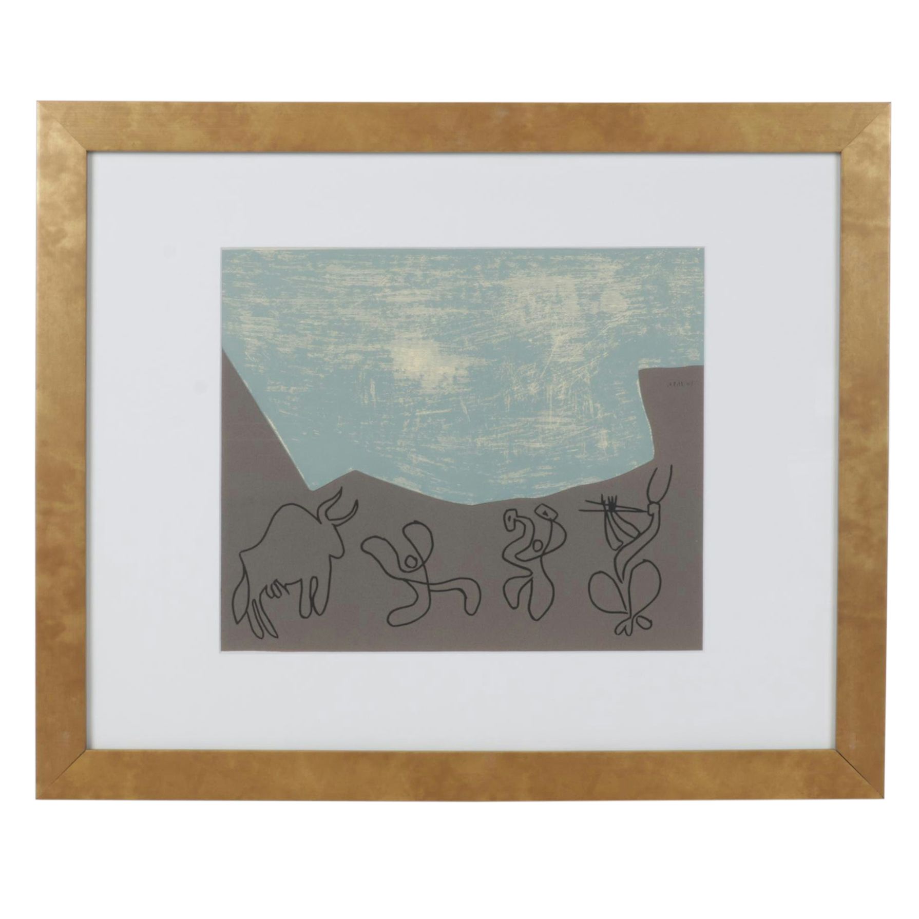 Pablo Picasso Linocut "Bacchanal with Bull," 1962
