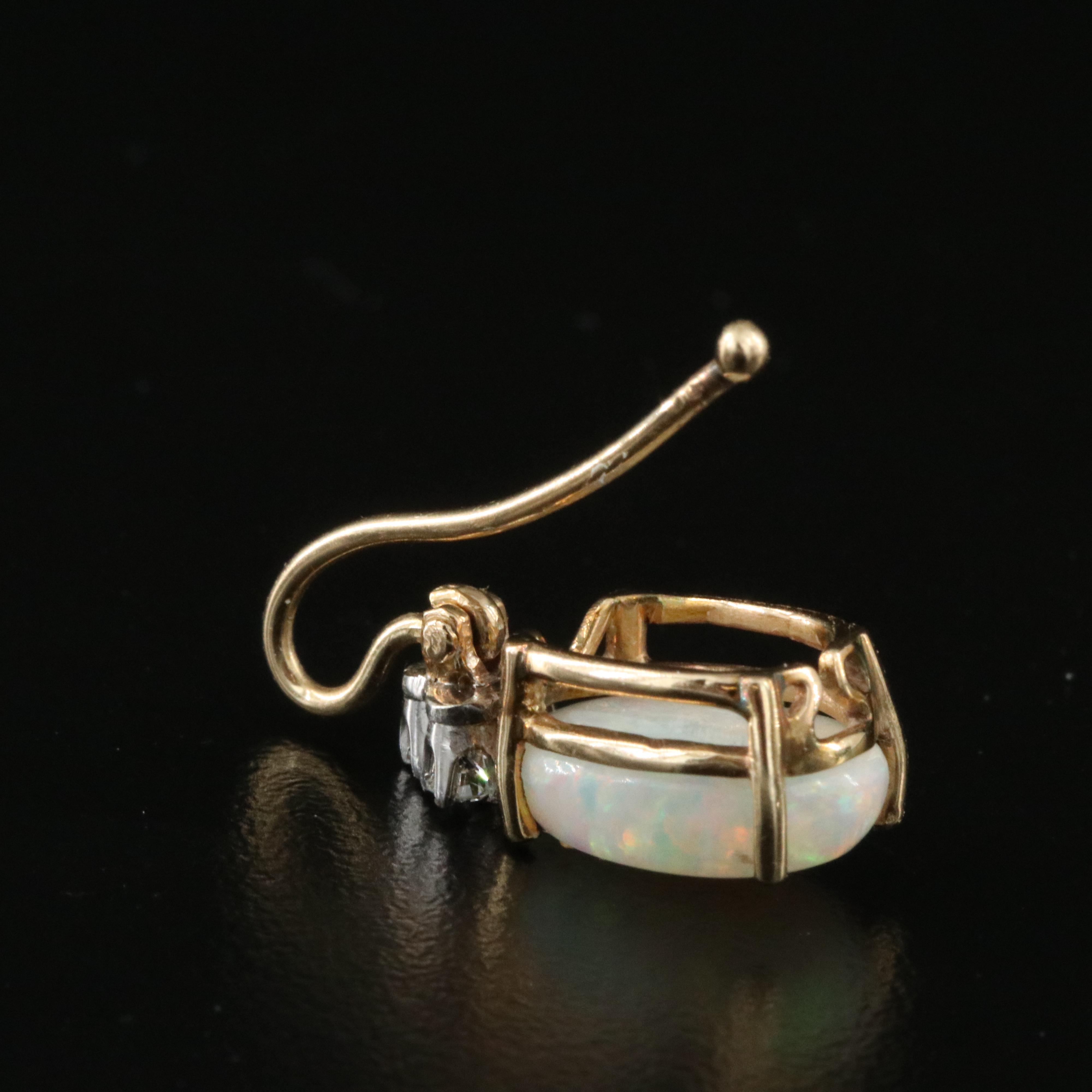 14K Opal and Diamond Enhancer Pendant