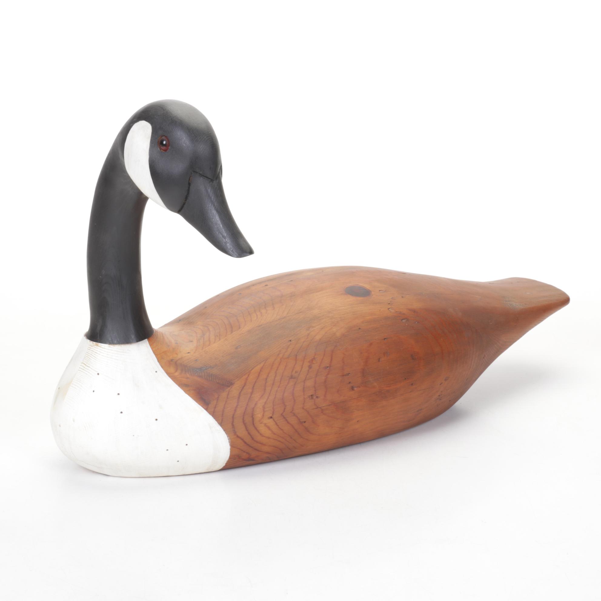 French Broad River Decoy Company Carved Wood Canada Goose, 1984