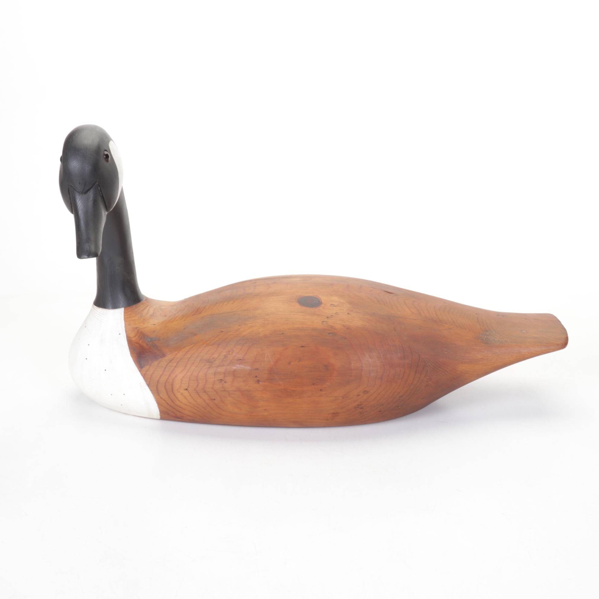 French Broad River Decoy Company Carved Wood Canada Goose, 1984
