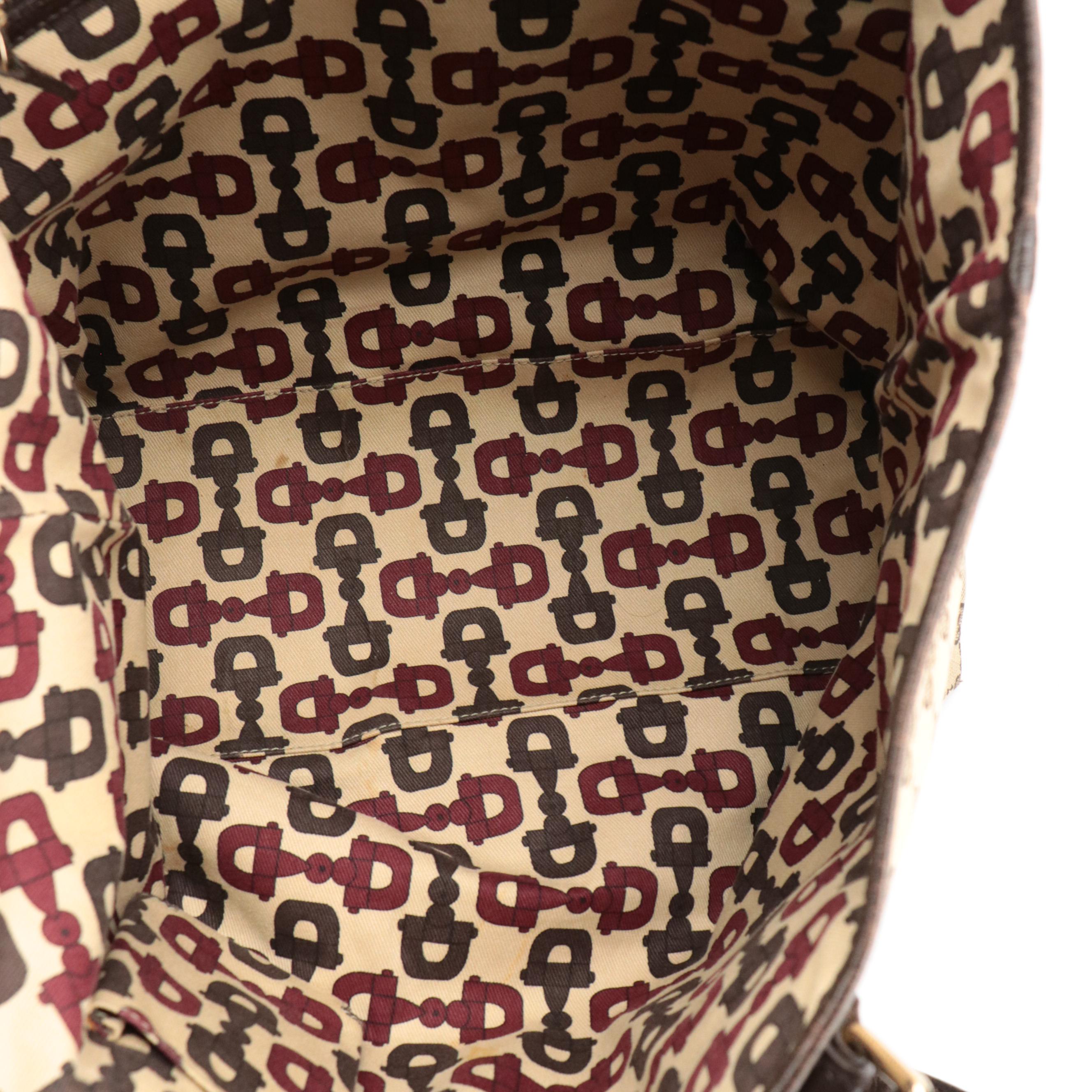 Gucci GG Canvas, Web Stripe, and Leather Sherry Line Tote Bag