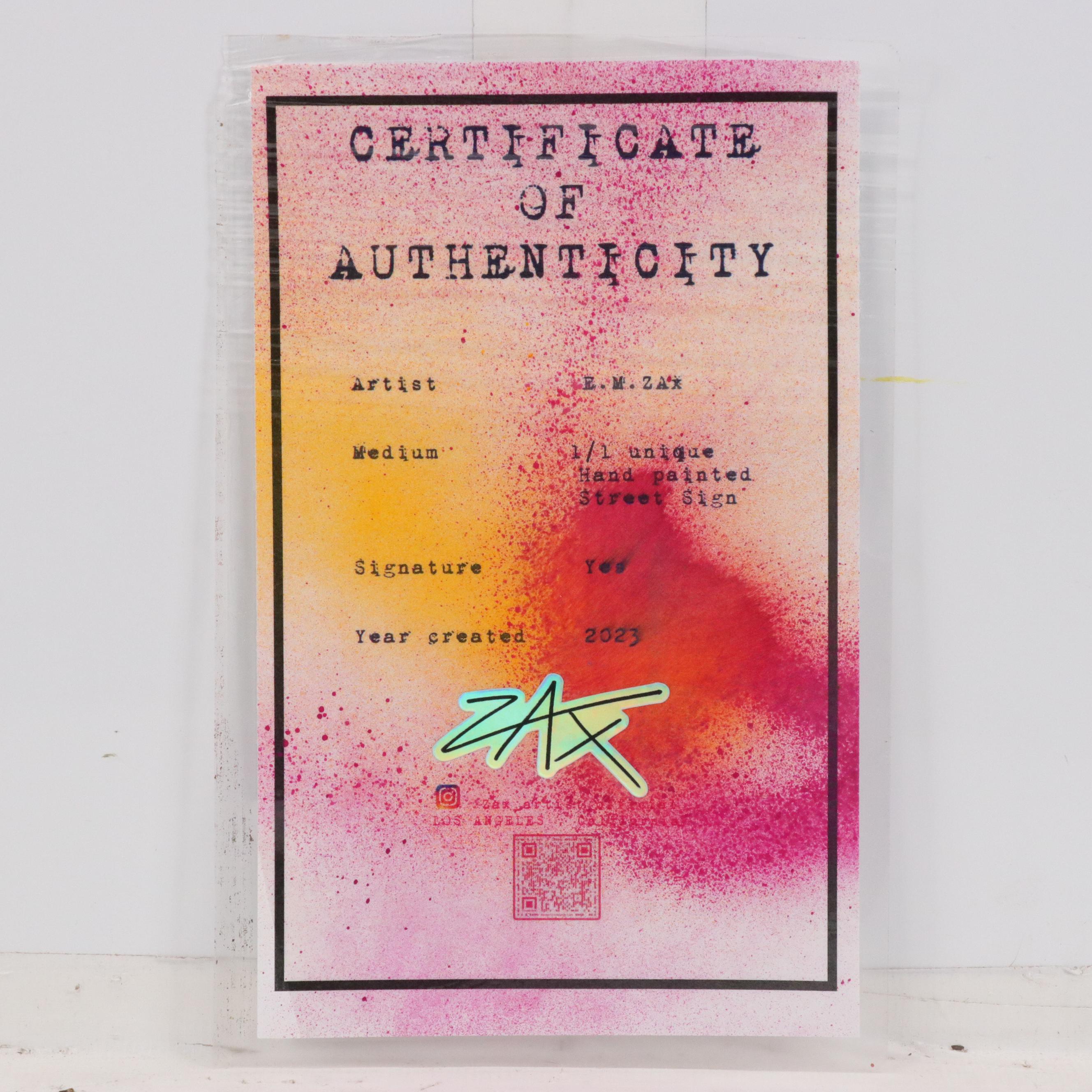 E.M. Zax Hand-Painted "No Parking" Sign, 2023