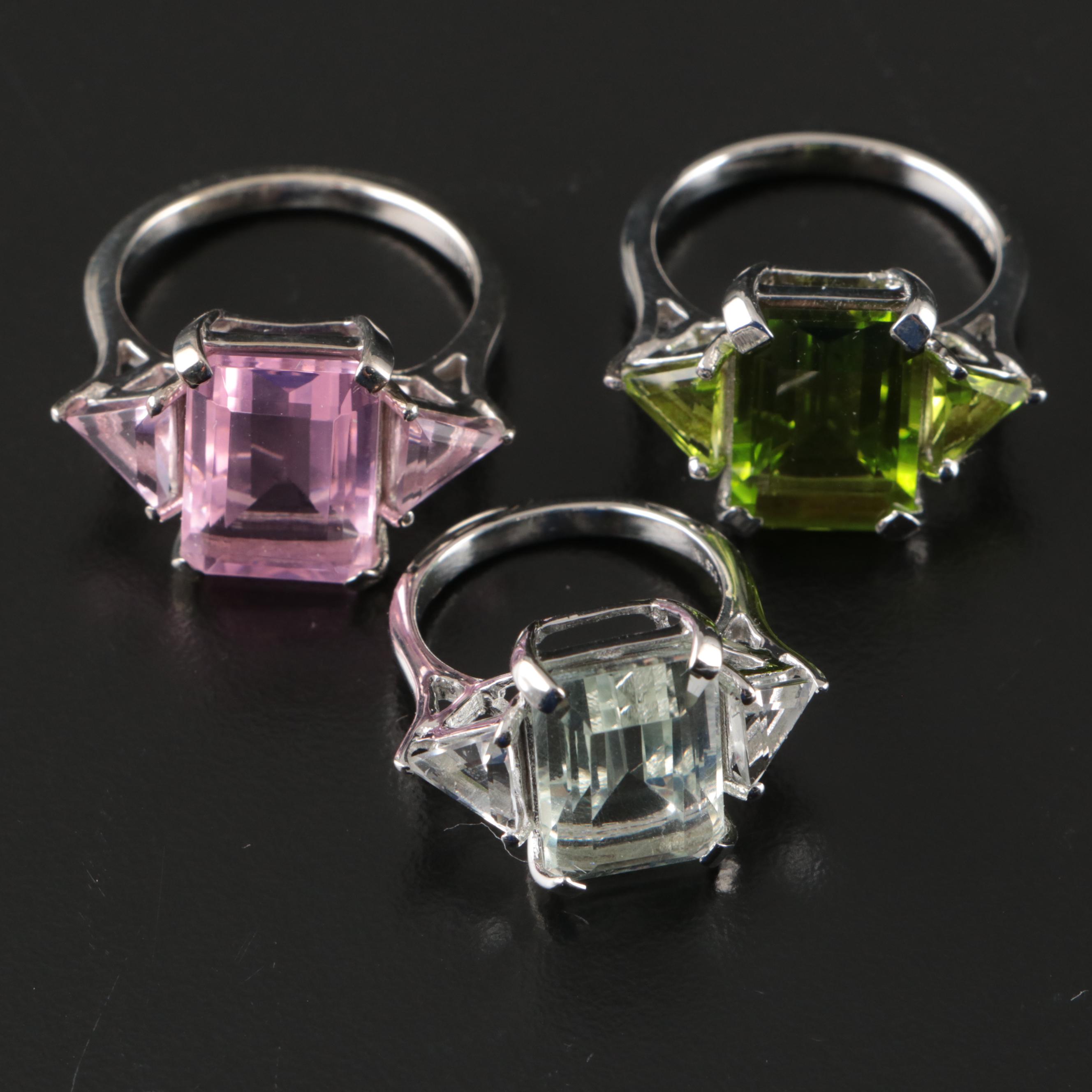 Group of 14 Assorted Sterling Silver Rings, Necklaces, Earrings, and Pendants