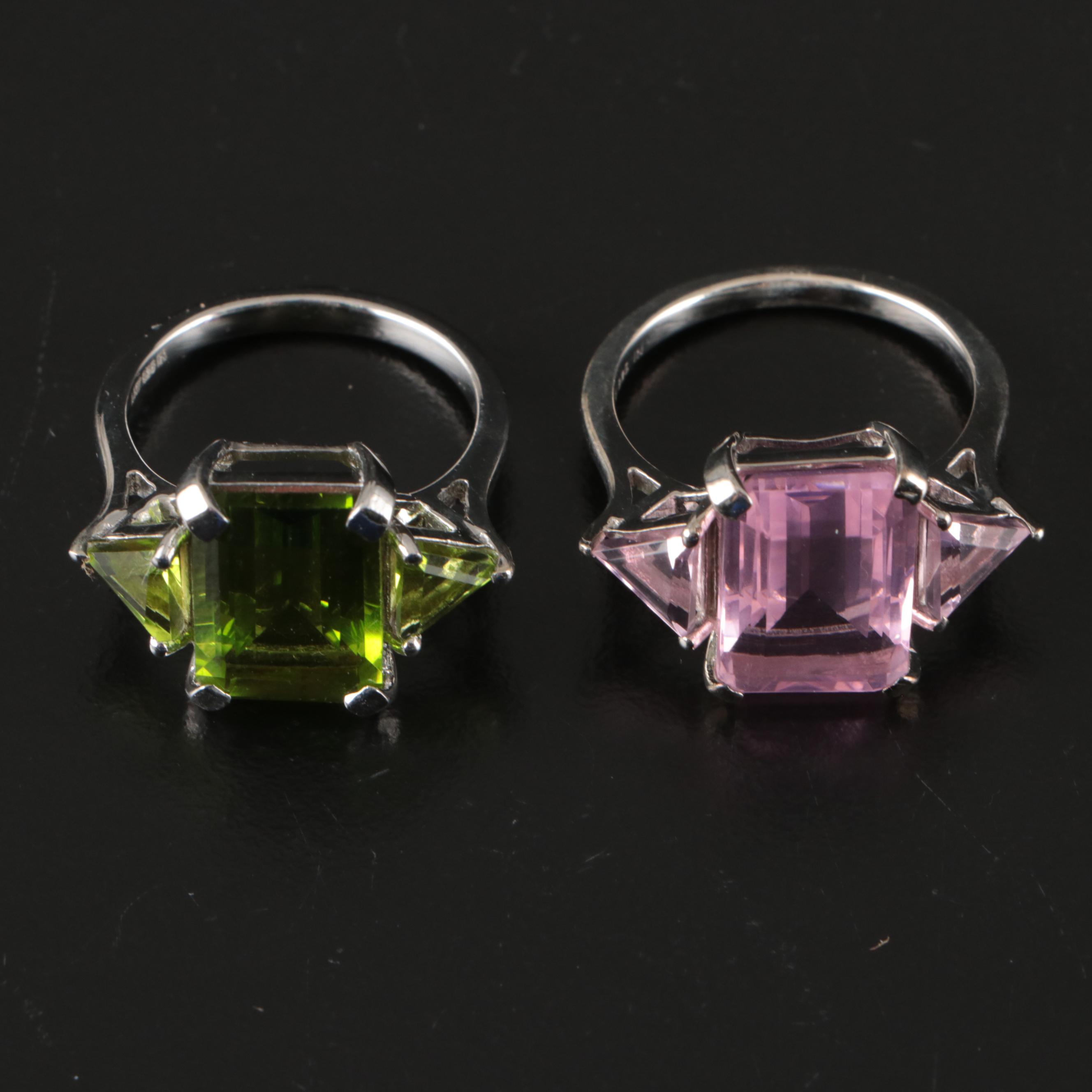 Group of 14 Assorted Sterling Silver Rings, Necklaces, Earrings, and Pendants