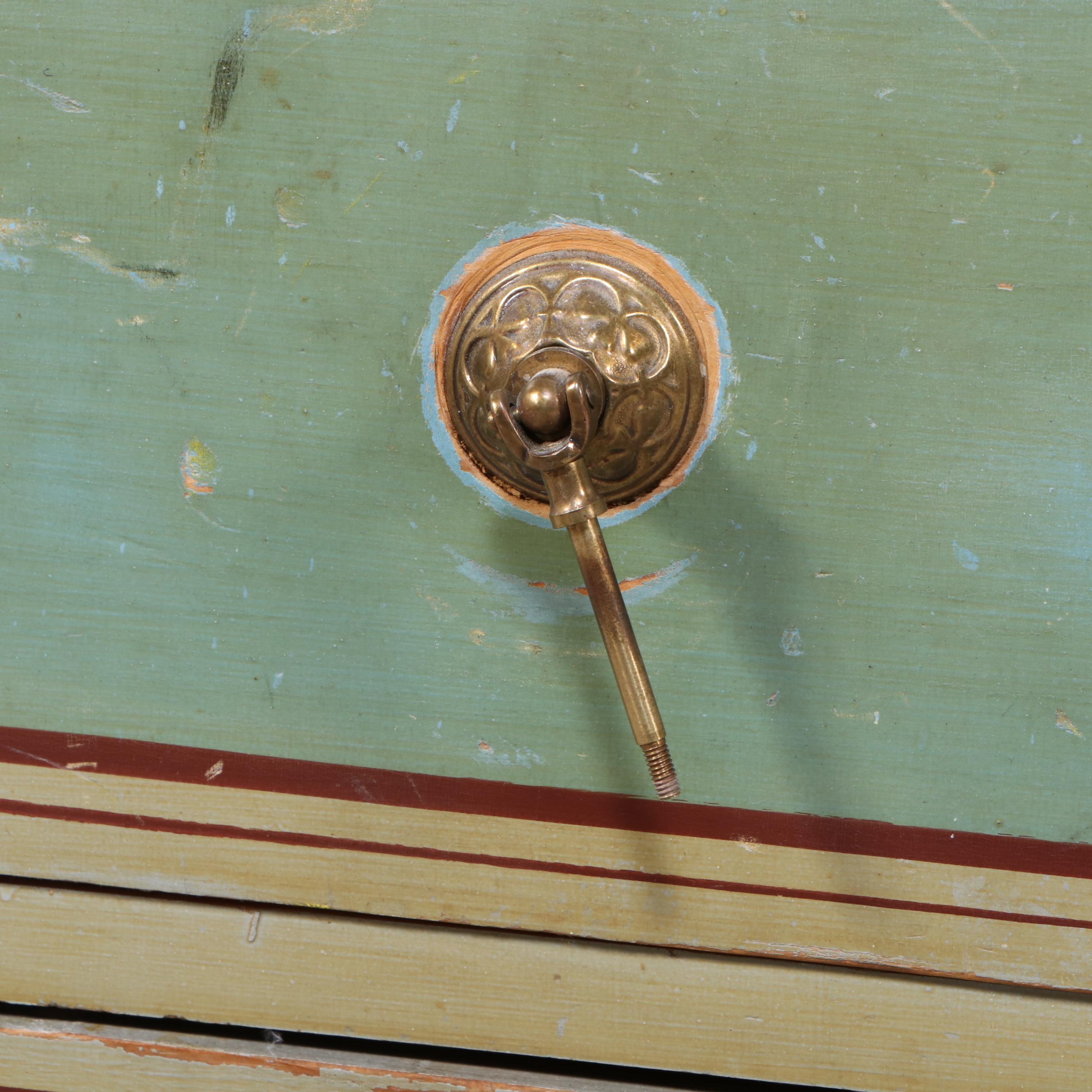 Victorian Paint-Decorated Pine Three-Drawer "Cottage" Chest, Late 19th Century