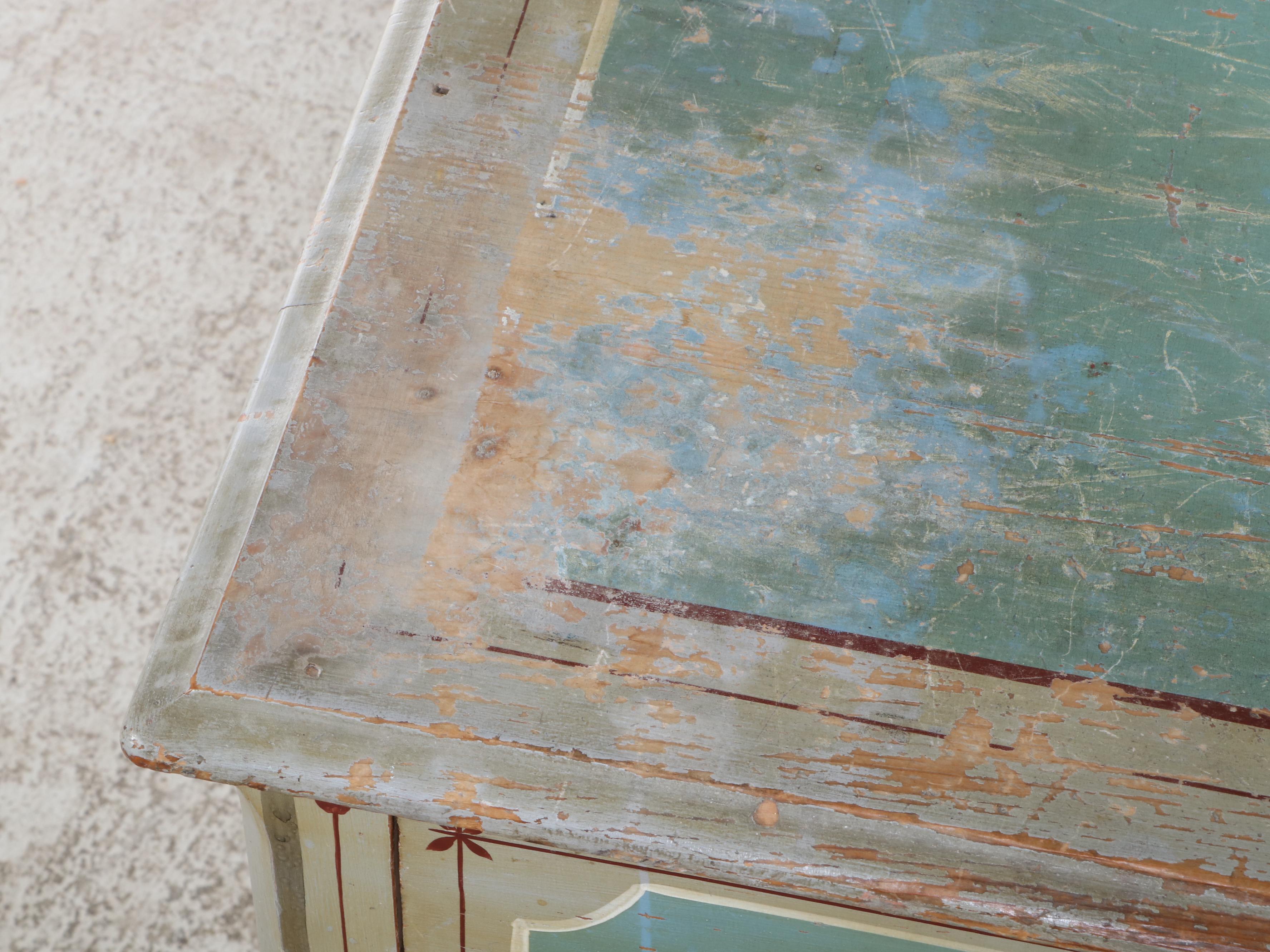 Victorian Paint-Decorated Pine Three-Drawer "Cottage" Chest, Late 19th Century