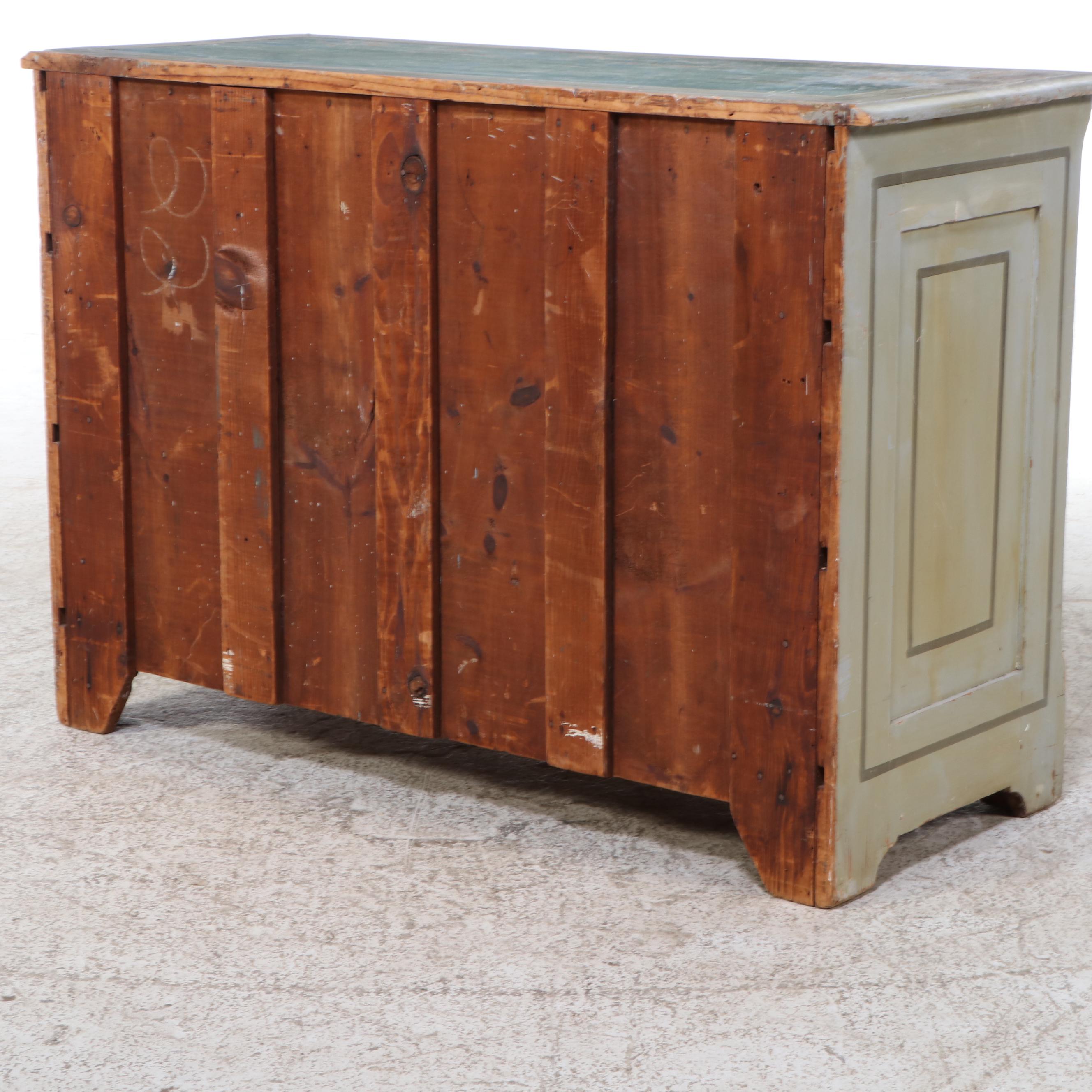 Victorian Paint-Decorated Pine Three-Drawer "Cottage" Chest, Late 19th Century