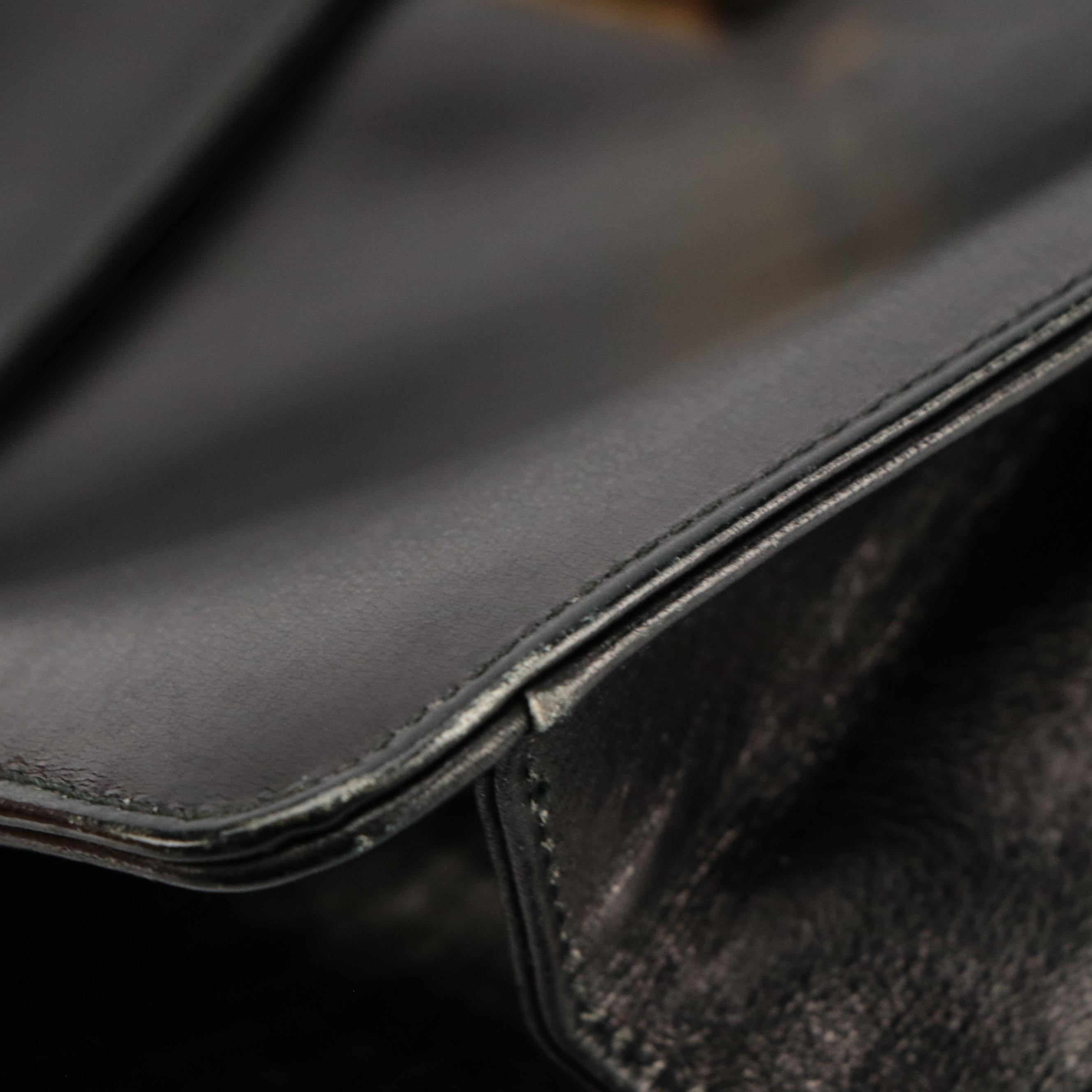 Salvatore Ferragamo Firenze Convertible Clutch in Black Leather