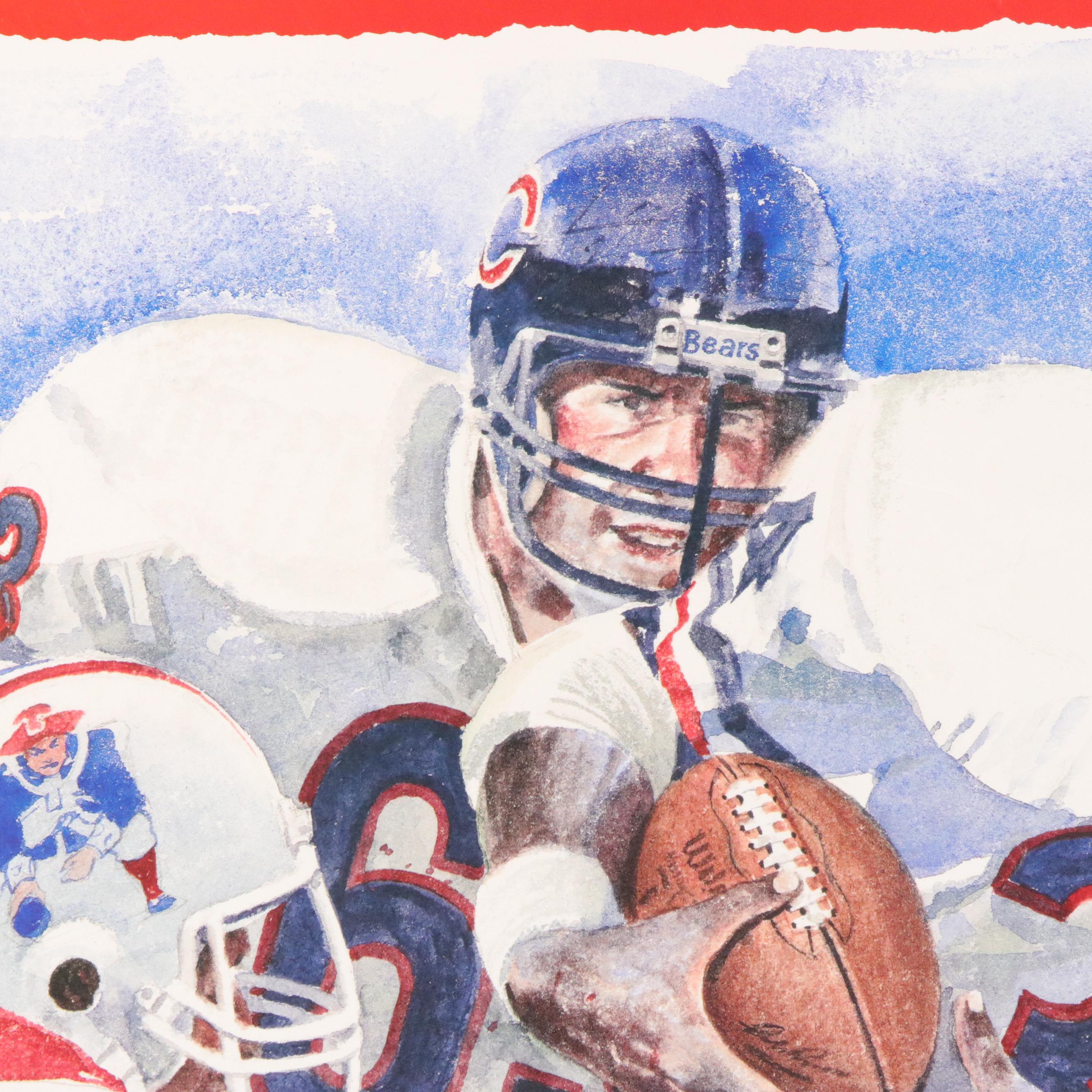 Offset Lithograph Poster "Super Bowl XX: Chicago Bears Vs. New England Patriots"