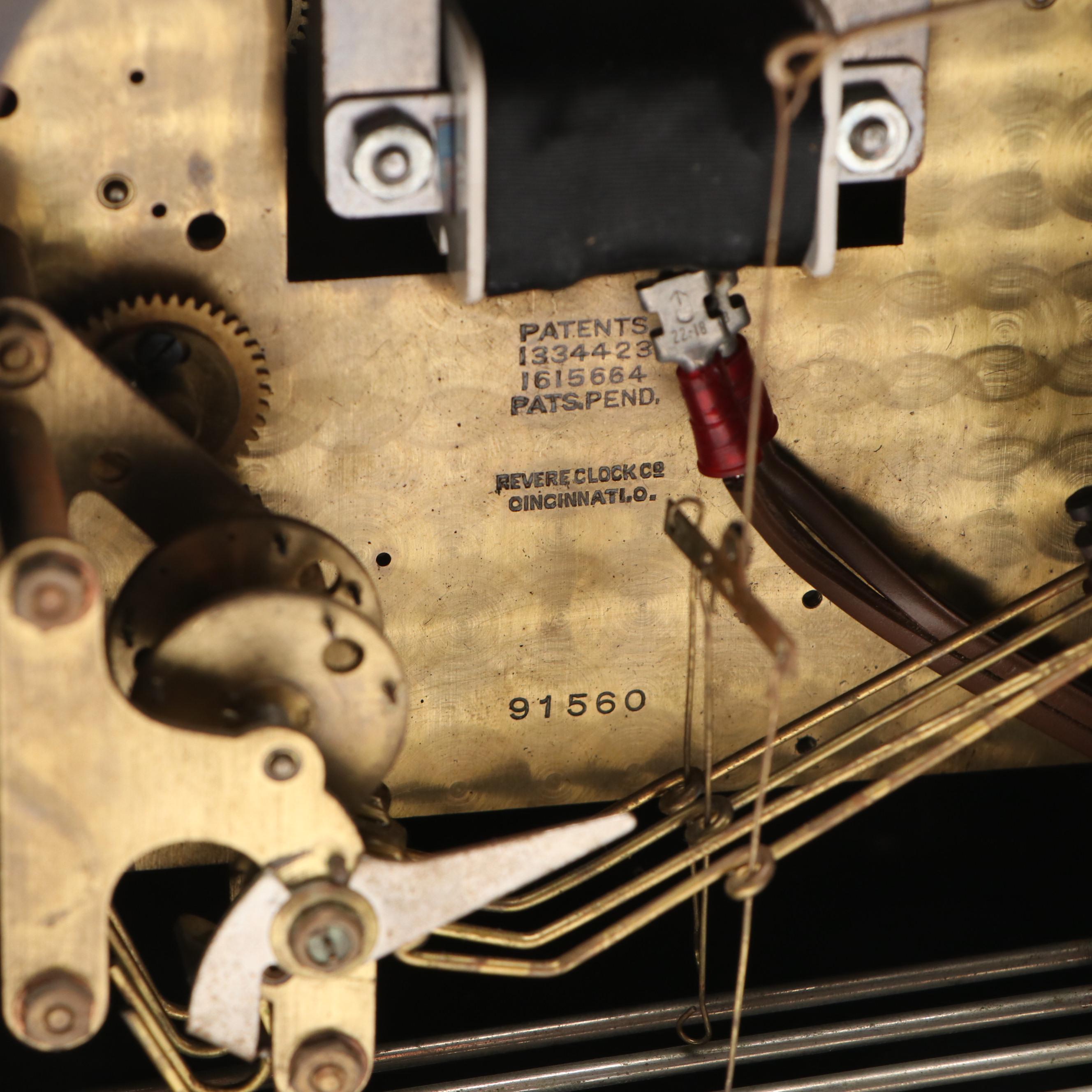 The Revere Clock Co. Telechron Westminster Chime Electric Mantel Clock, 1920's