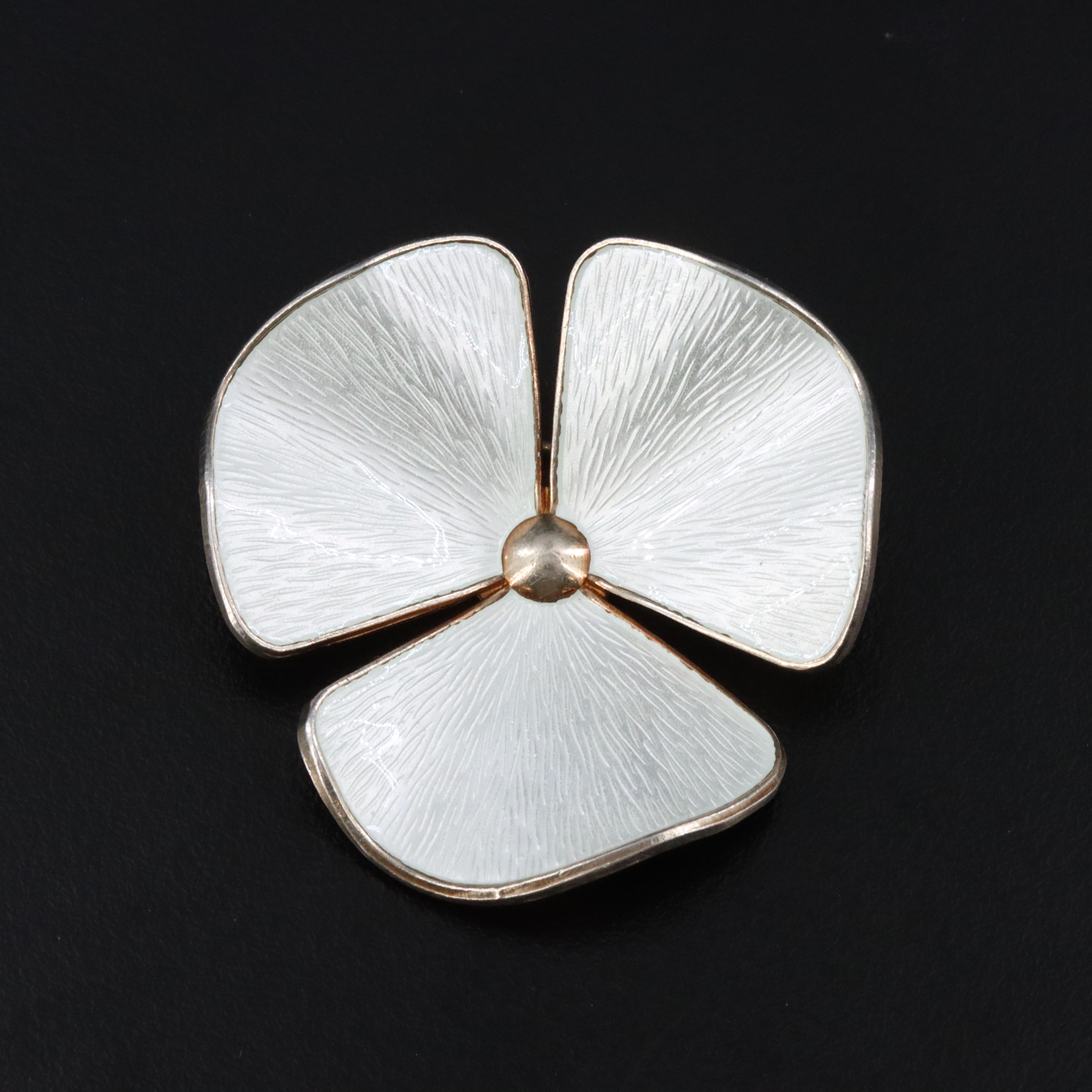 Ivar T. Holth Sterling Enamel Flower Brooch