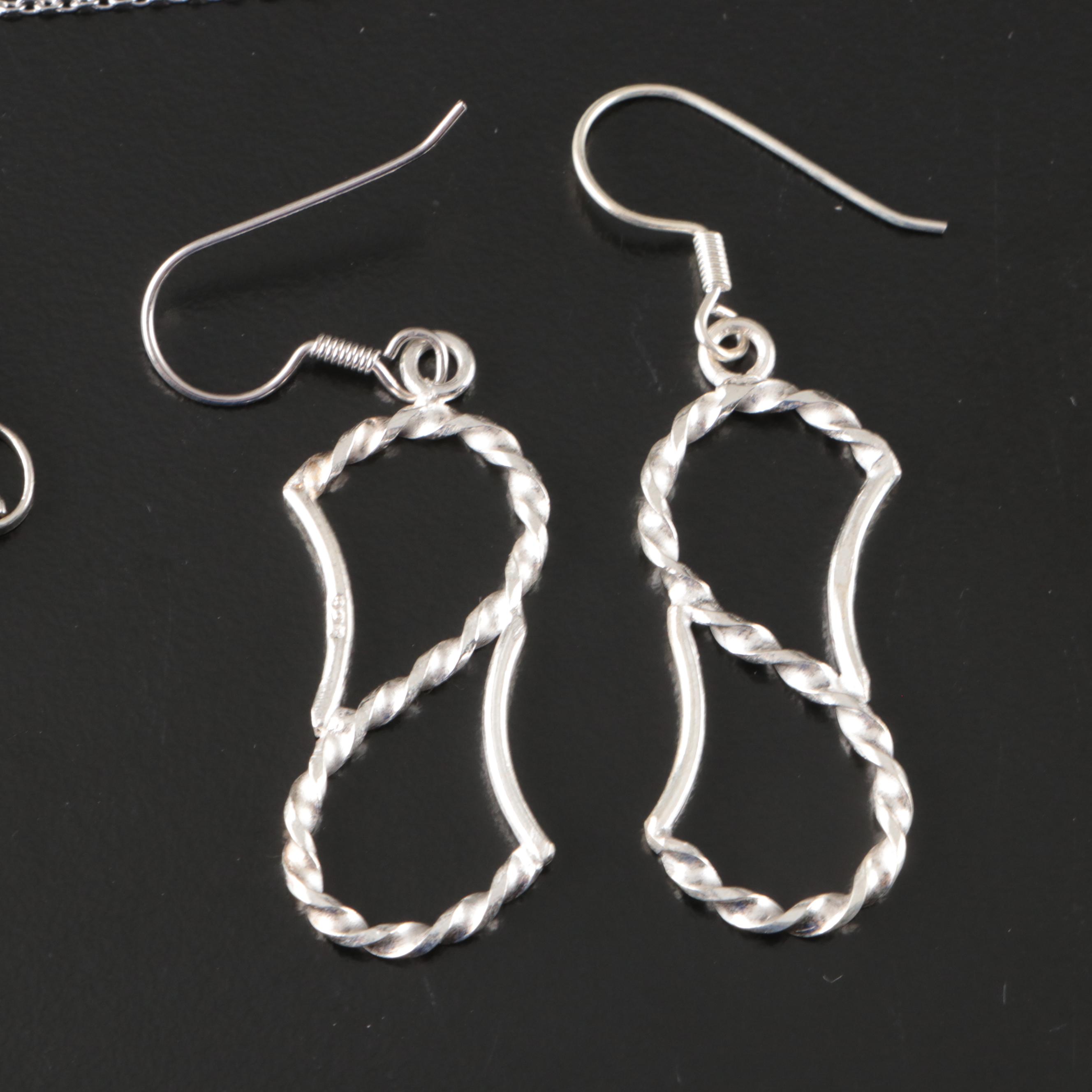 17 Assorted Sterling Silver Bracelets, Earrings, Necklaces, Pendants, and Rings