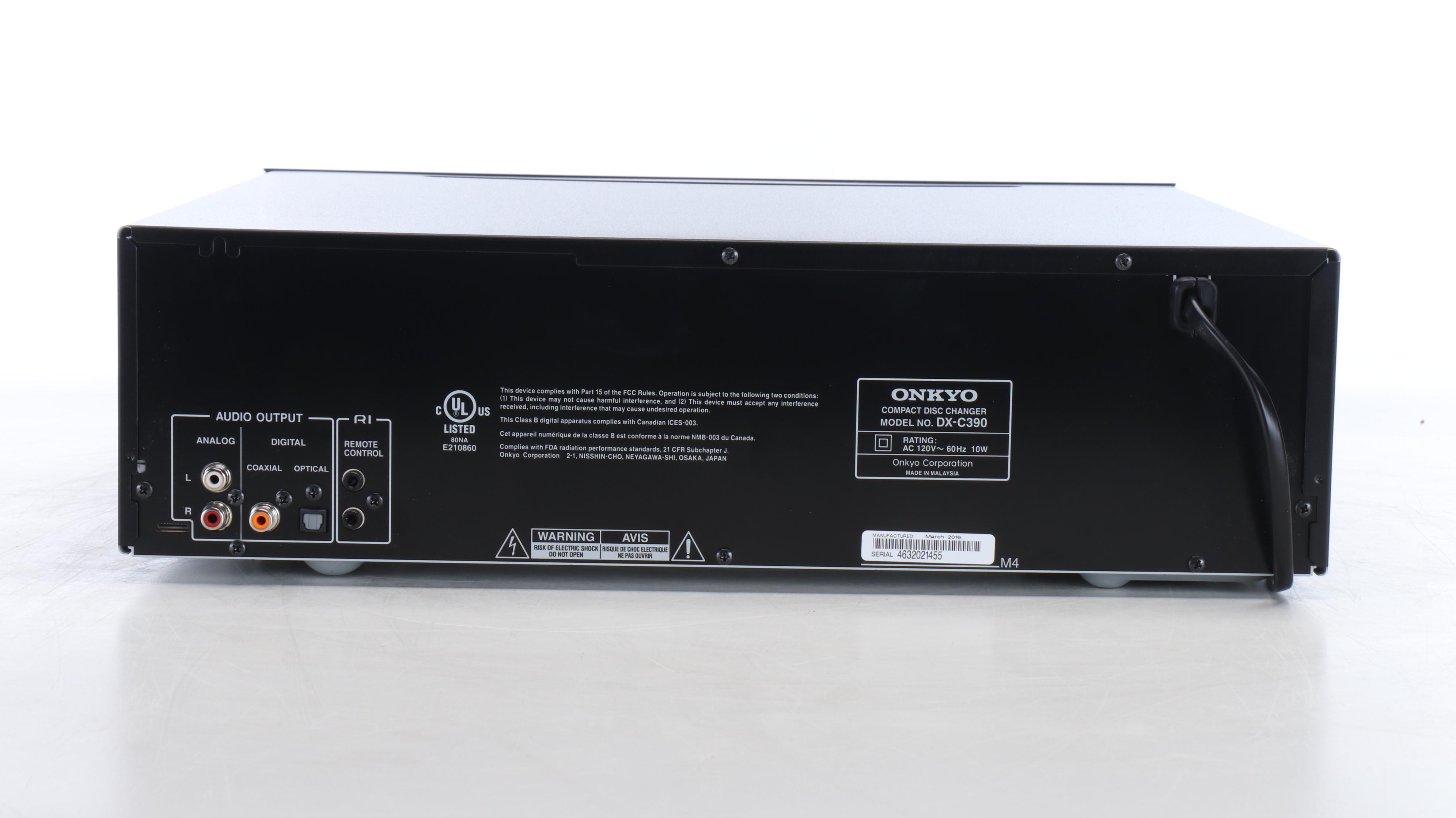 Onkyo CD Changer with Remote and Audio Cables, Model DX-C390