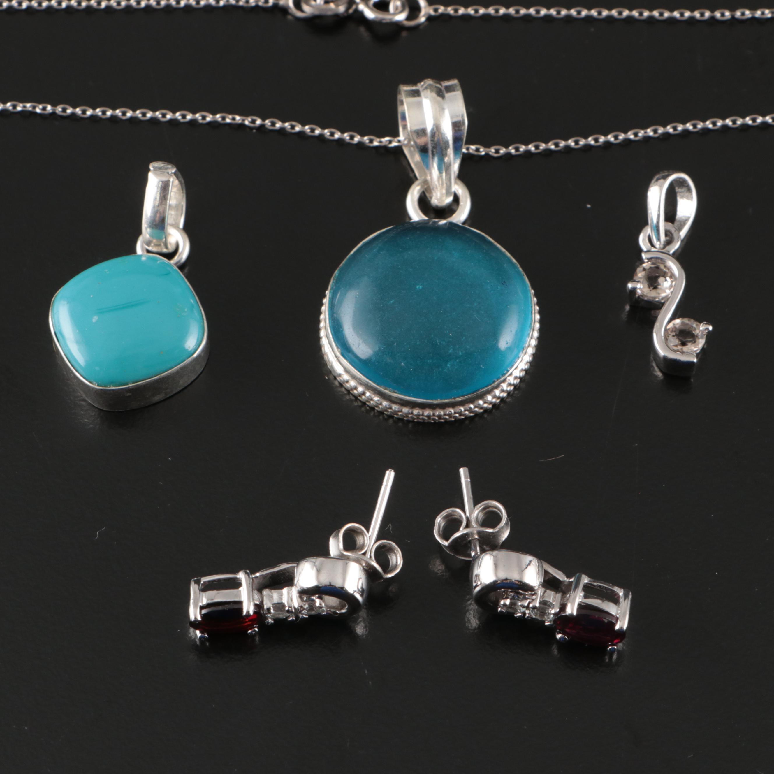 17 Assorted Sterling Silver Bracelets, Earrings, Necklaces, Pendants, and Rings