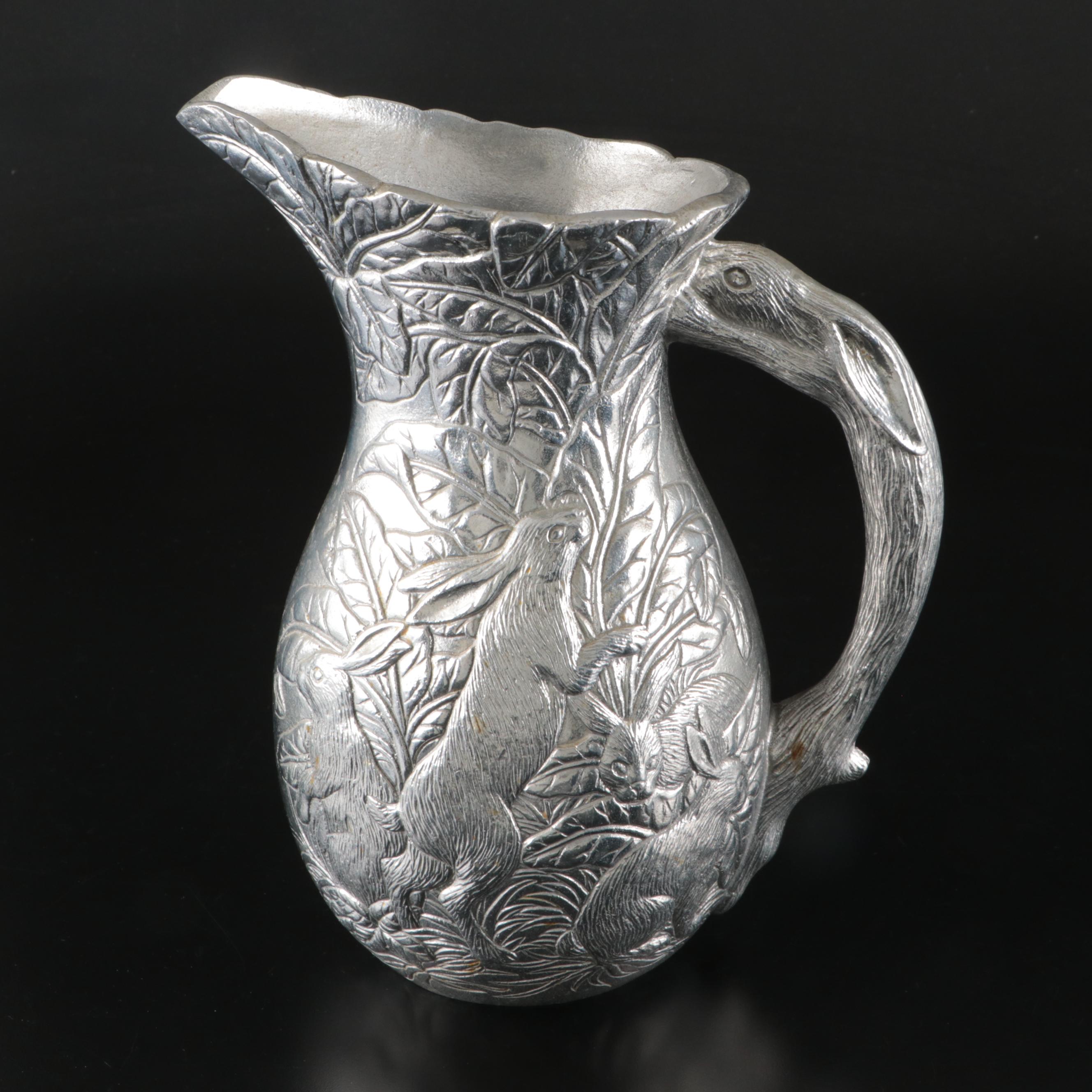 Arthur Court "Bunnies" Water Pitcher and Oblong Tray