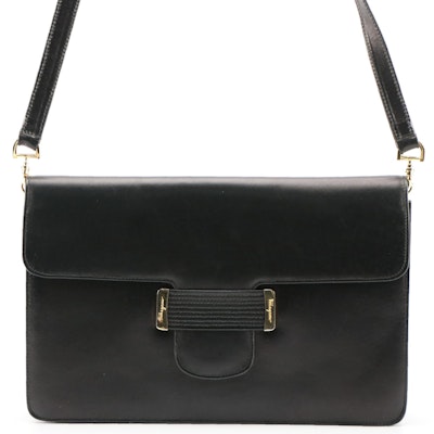 Salvatore Ferragamo Firenze Convertible Clutch in Black Leather Salvatore Ferragamo Firenze Convertible Clutch in Black Leather