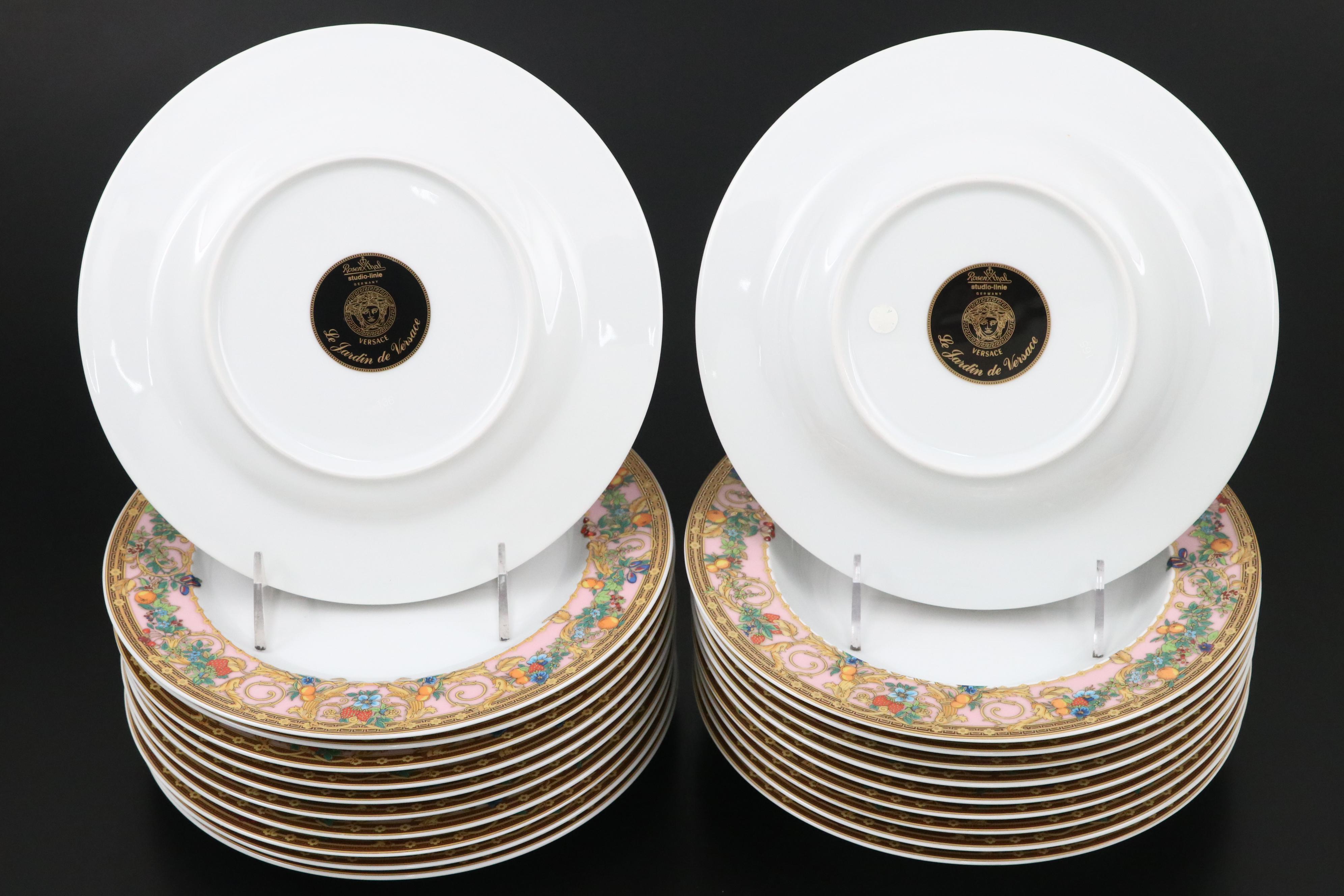 Rosenthal Versace "Le Jardin" Porcelain Plates and Bowls with Tray