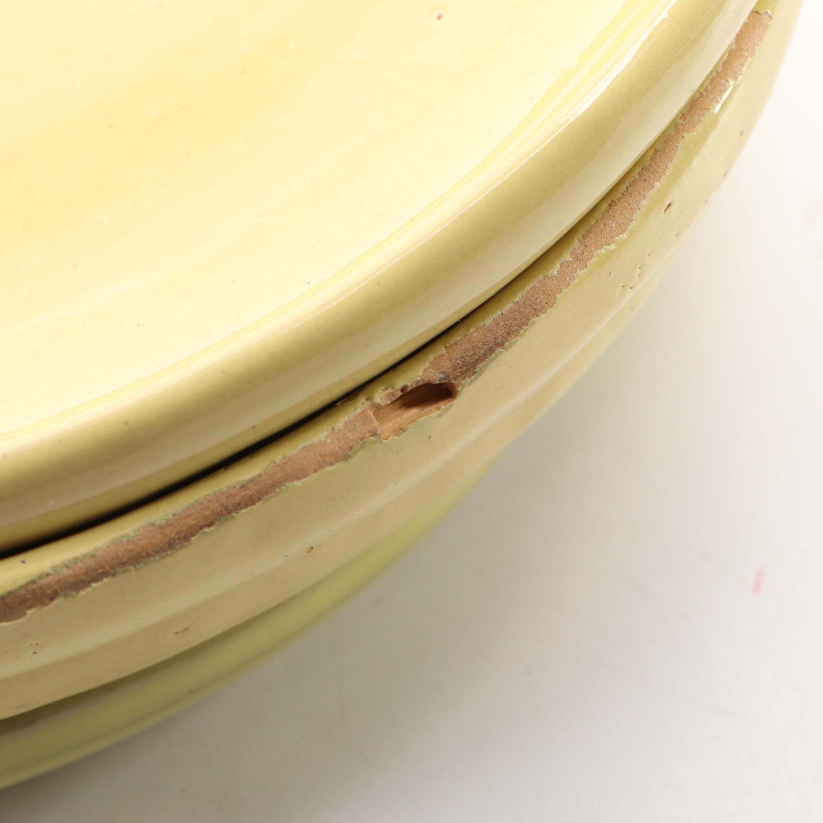 Bybee Pottery Yellow Glazed Bird Shaped Pitcher with Other Dinner and Tableware