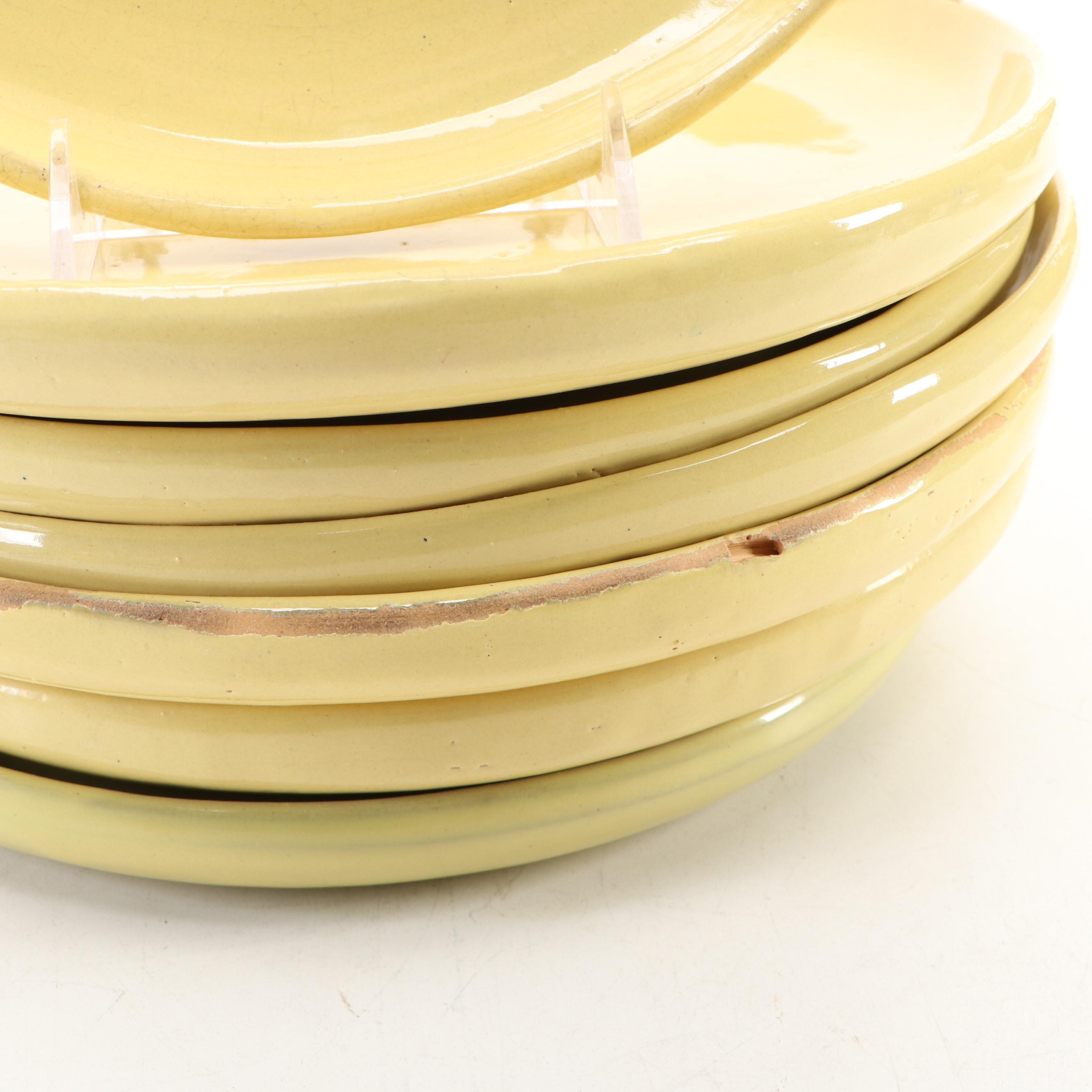 Bybee Pottery Yellow Glazed Bird Shaped Pitcher with Other Dinner and Tableware