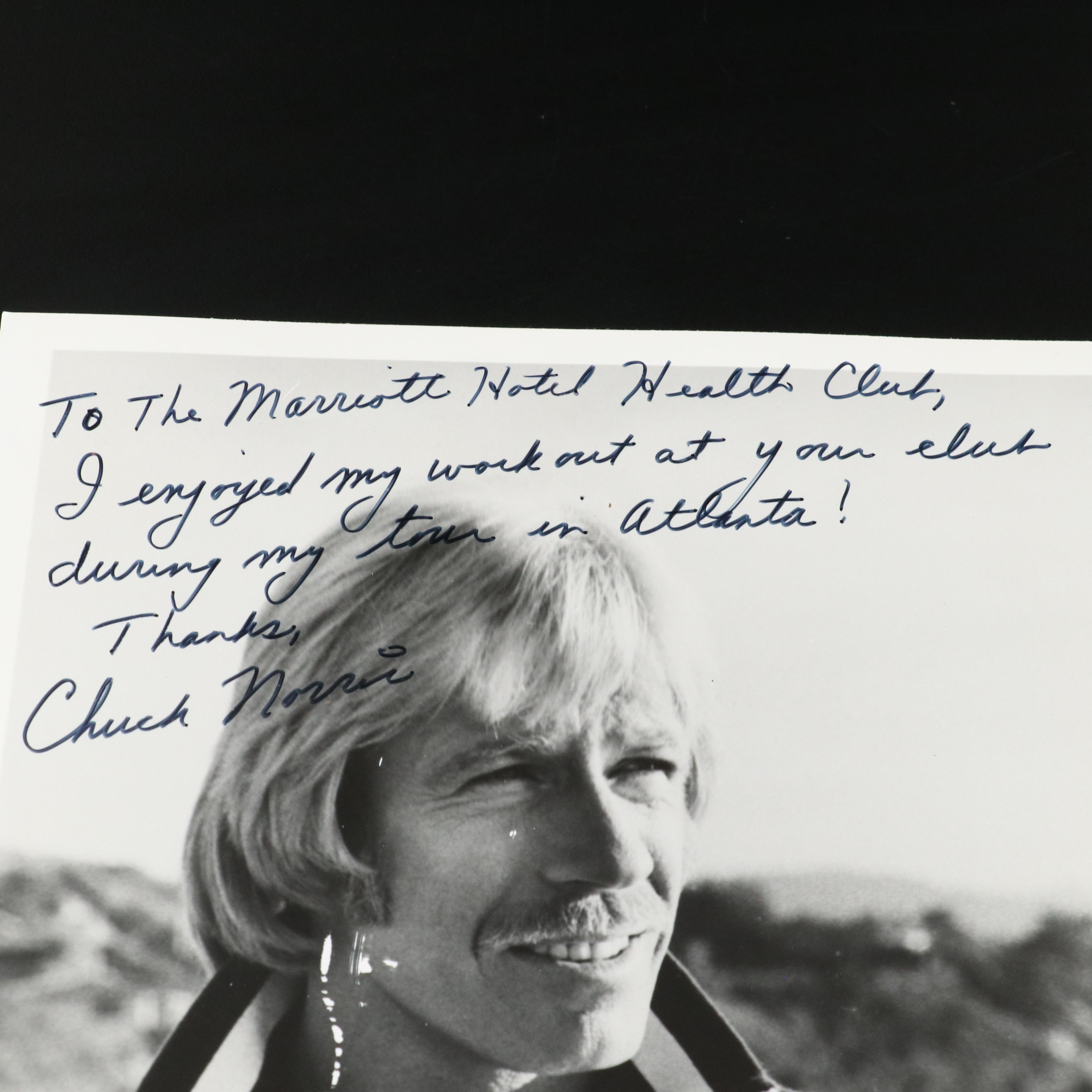 Signed B&W Vintage Photograph of Chuck Norris