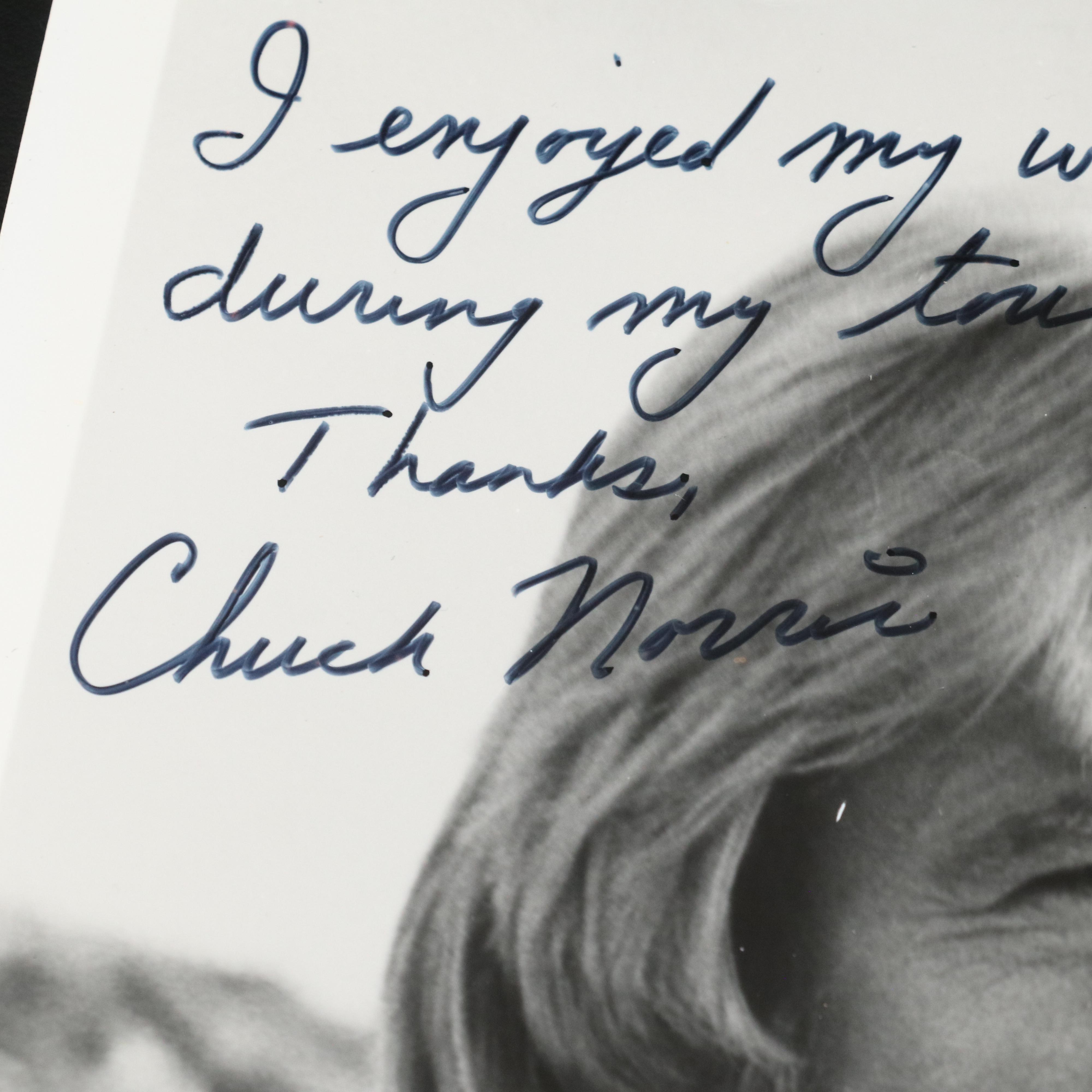 Signed B&W Vintage Photograph of Chuck Norris
