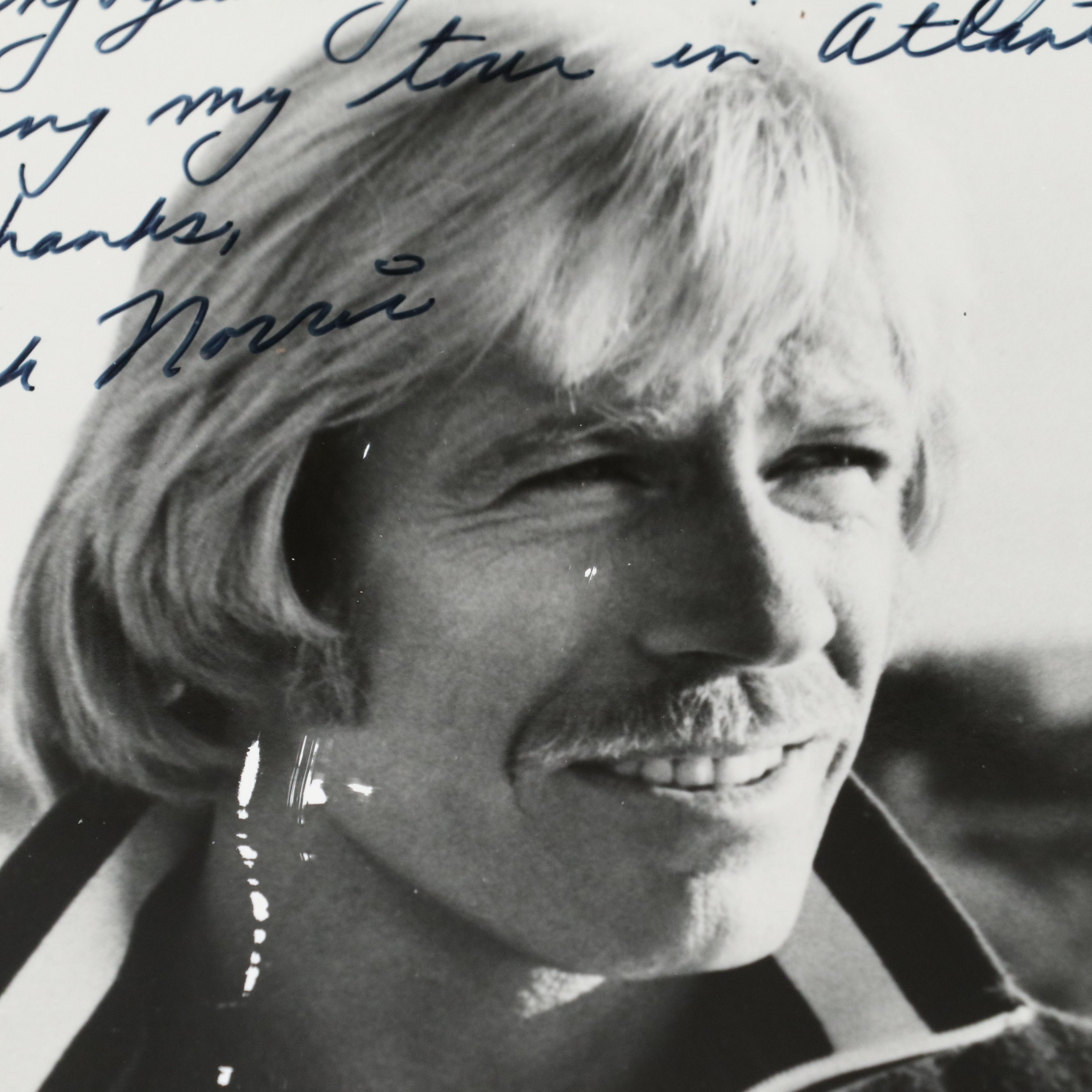 Signed B&W Vintage Photograph of Chuck Norris