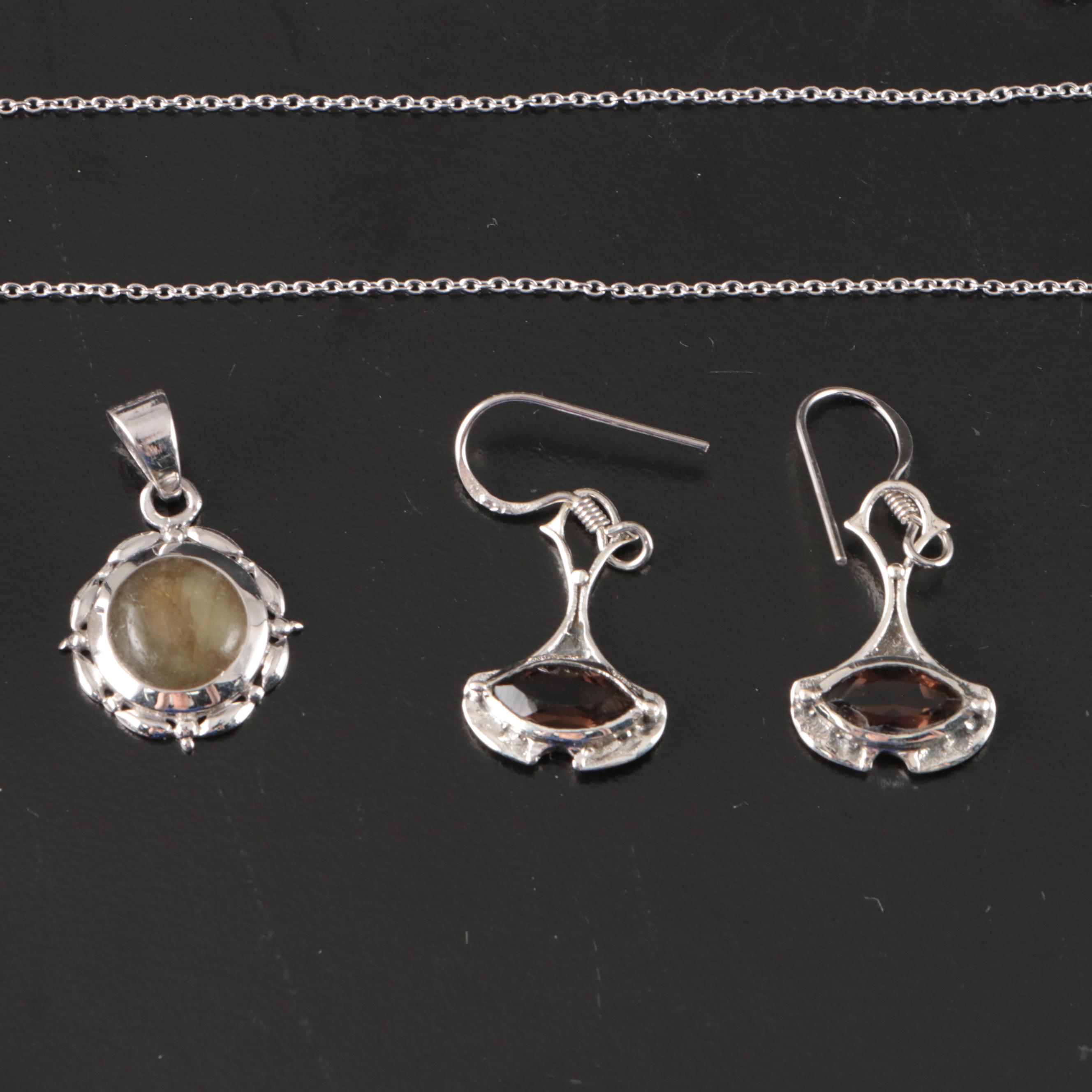 17 Assorted Sterling Silver Bracelets, Earrings, Necklaces, Pendants, and Rings