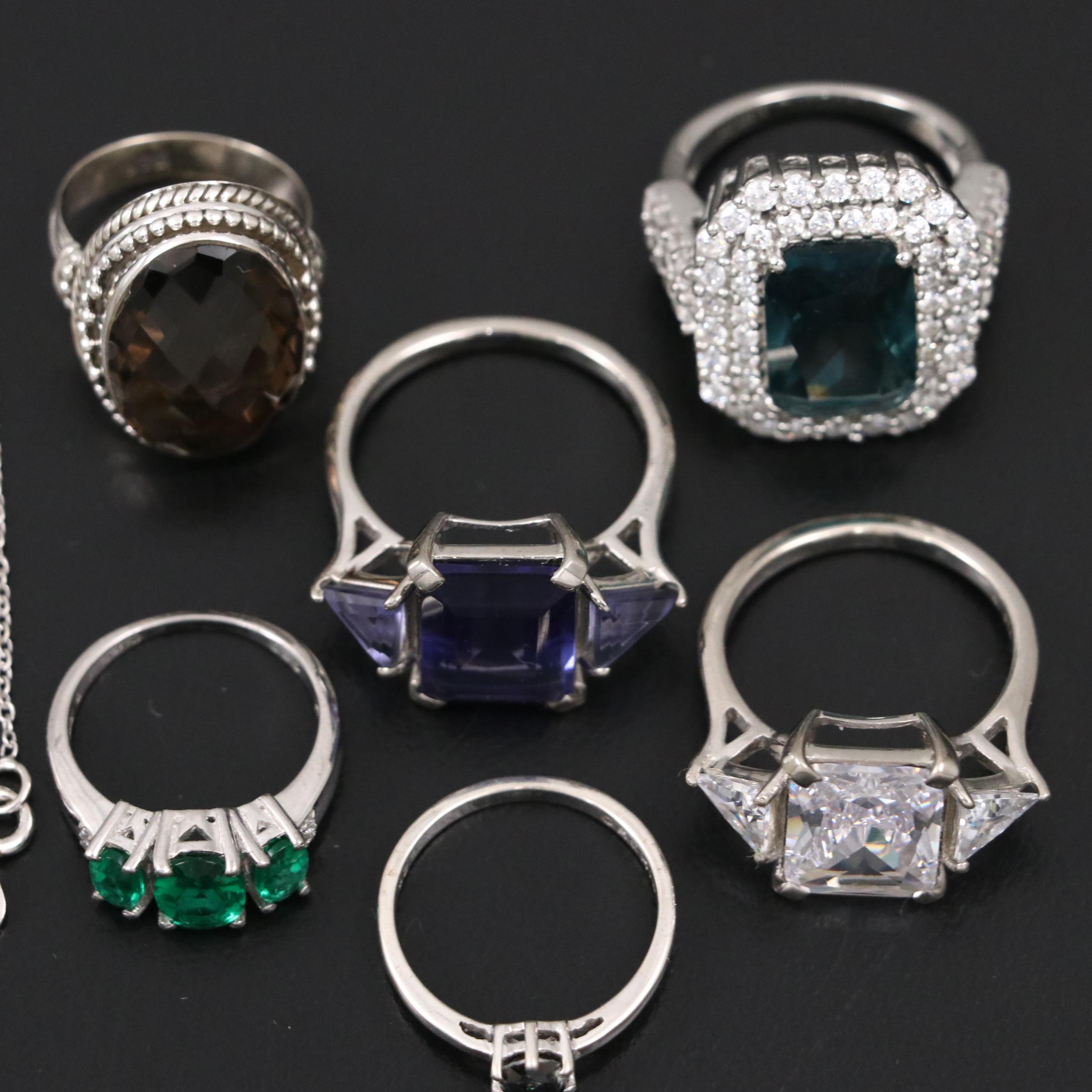 17 Assorted Sterling Silver Bracelets, Earrings, Necklaces, Pendants, and Rings