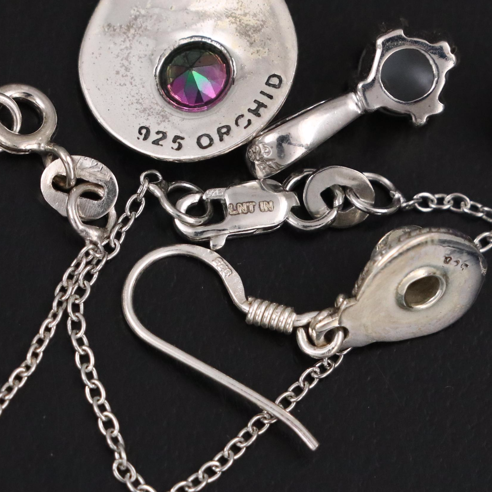 17 Assorted Sterling Silver Bracelets, Earrings, Necklaces, Pendants, and Rings