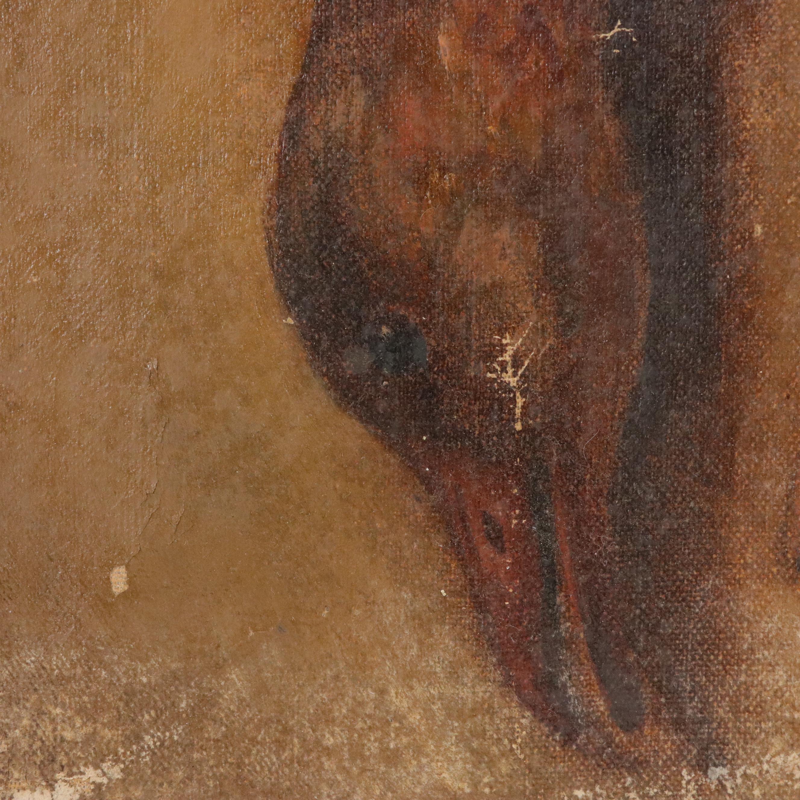 Unstretched Still Life With Mallards Oil Painting, 20th Century or Before