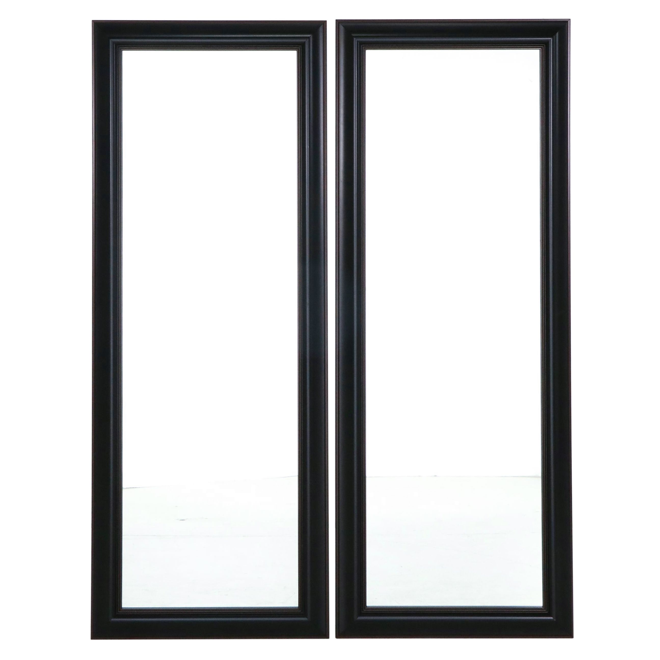 Pair of Black Framed Full-Length Mirrors