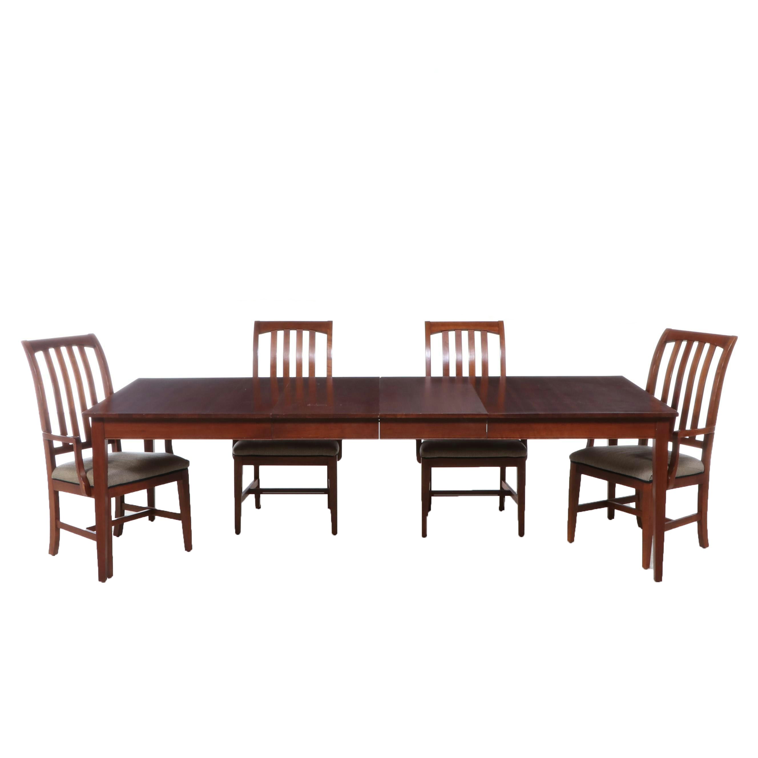 Contemporary Cherry Stained Five-Piece Dining Set
