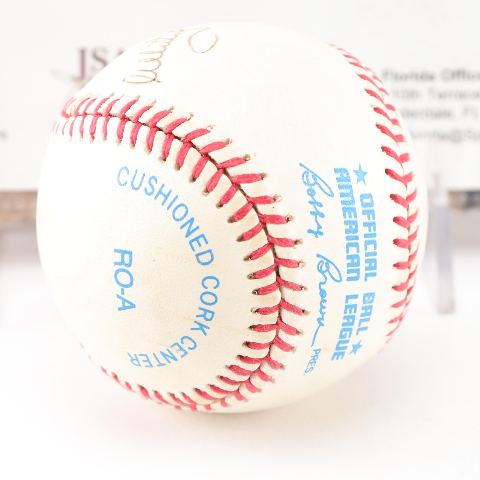 Mickey Mantle, Yogi Berra, and Whitey Ford Signed Rawlings AL Baseball