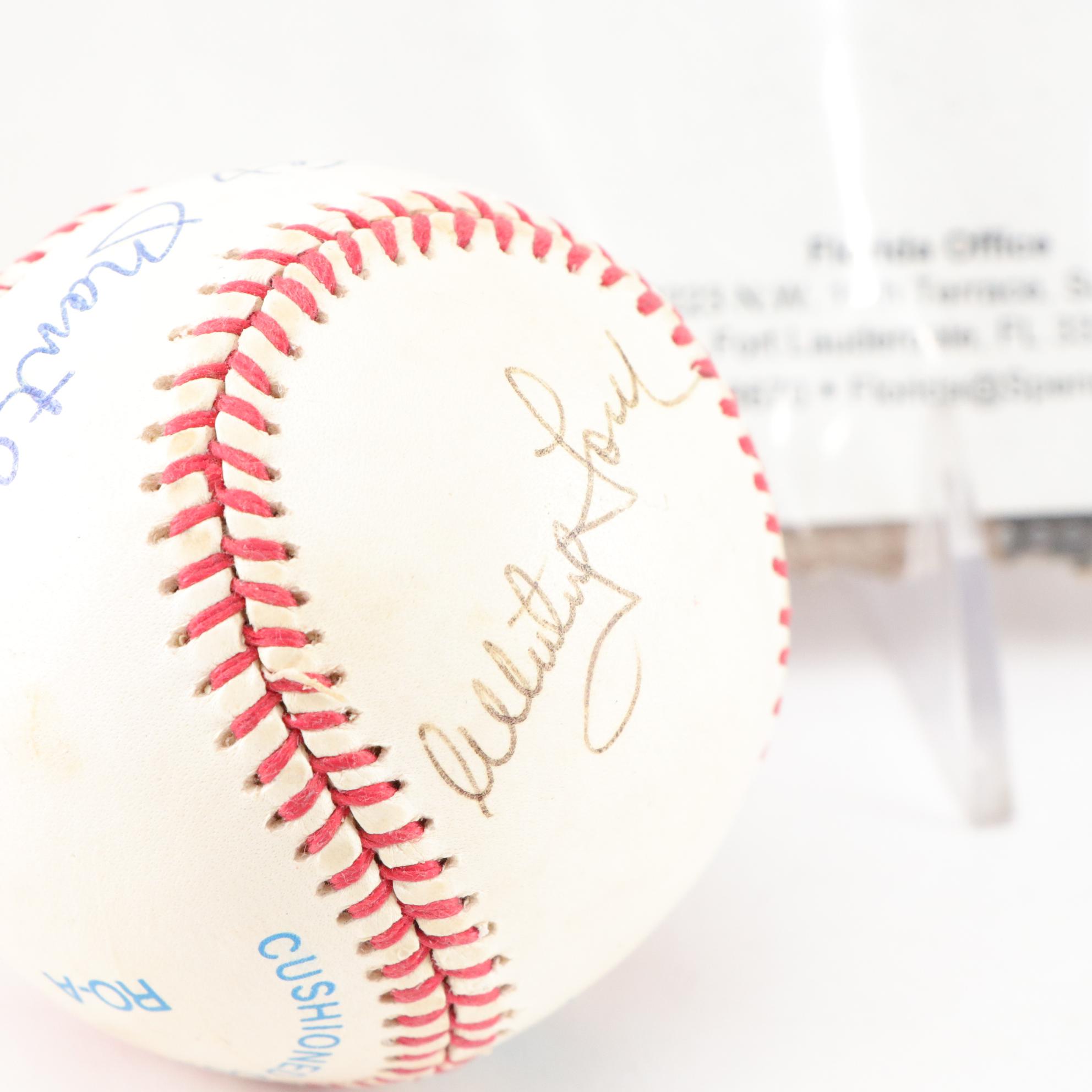 Mickey Mantle, Yogi Berra, and Whitey Ford Signed Rawlings AL Baseball