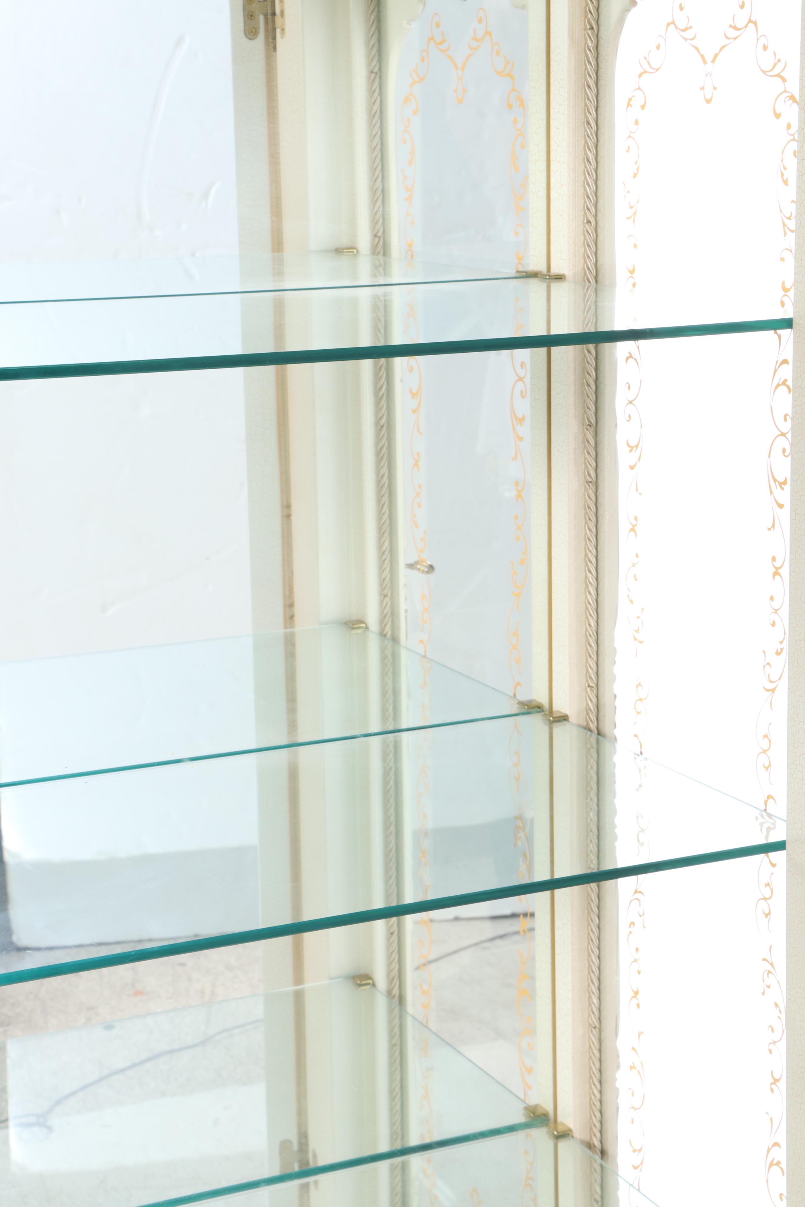 Meroni Francesco e Figli Louis XV Style Painted and Parcel Gilt Vitrine