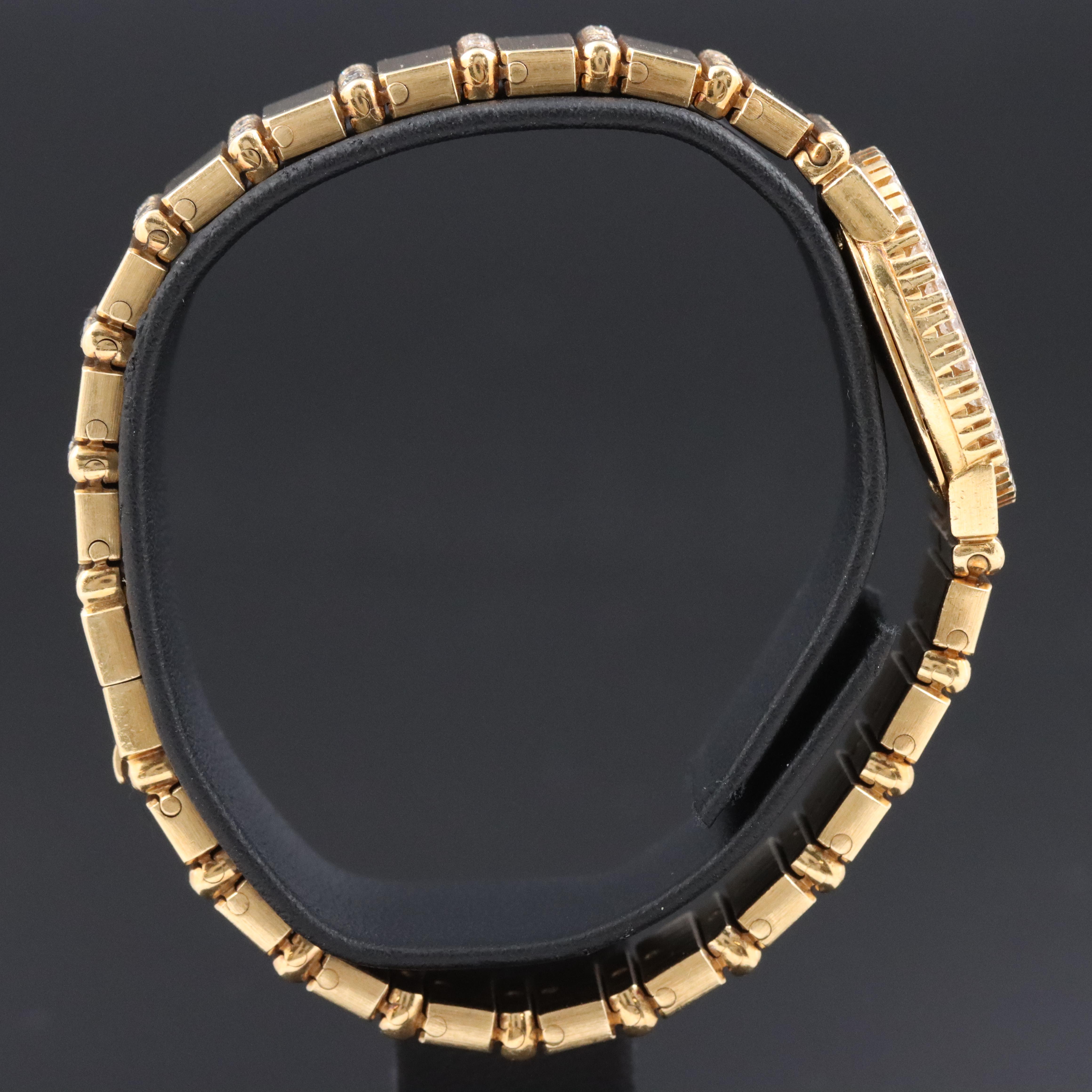 Piaget Polo 2.45 CTW Diamond Set 18K Gold 19mm Quartz Watch