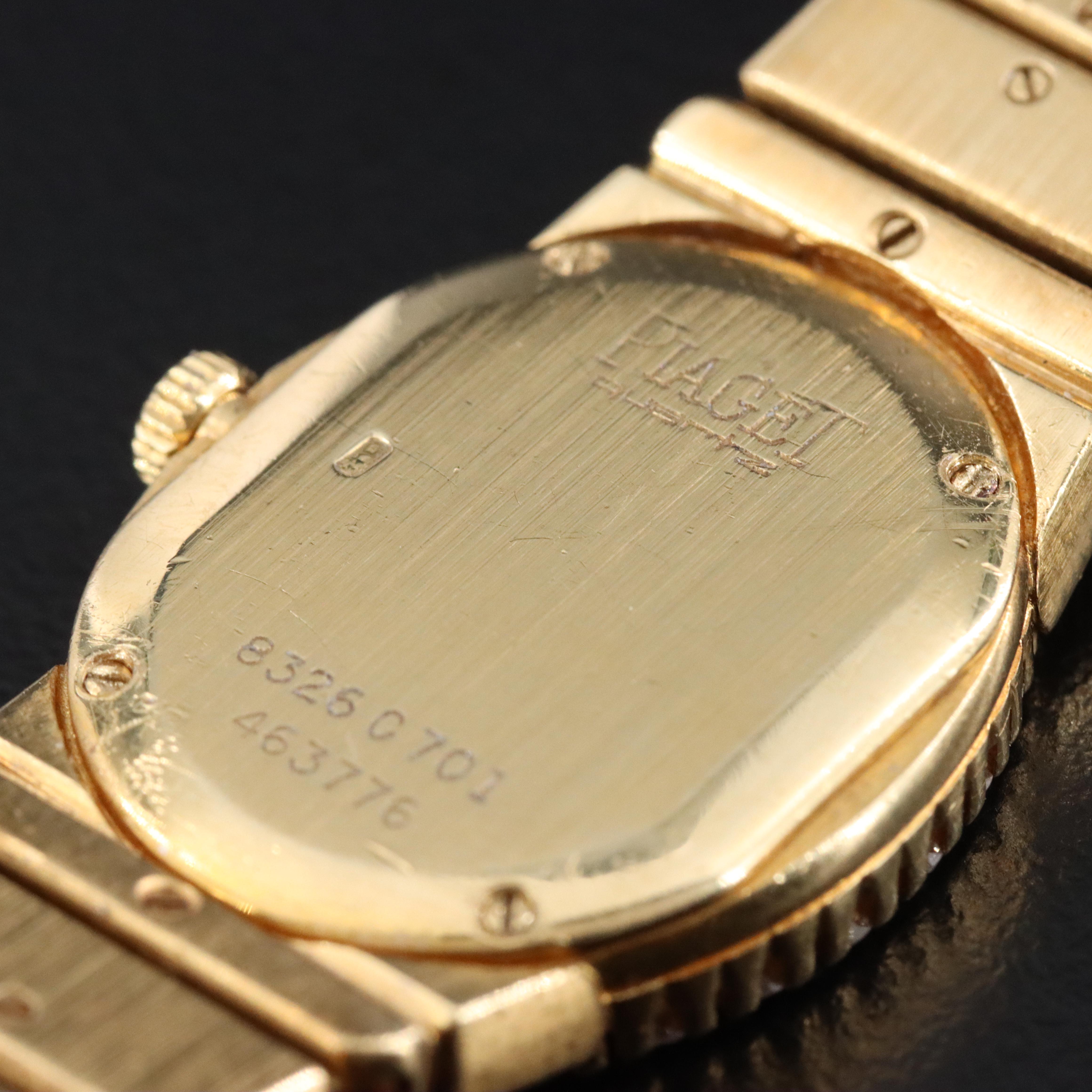 Piaget Polo 2.45 CTW Diamond Set 18K Gold 19mm Quartz Watch