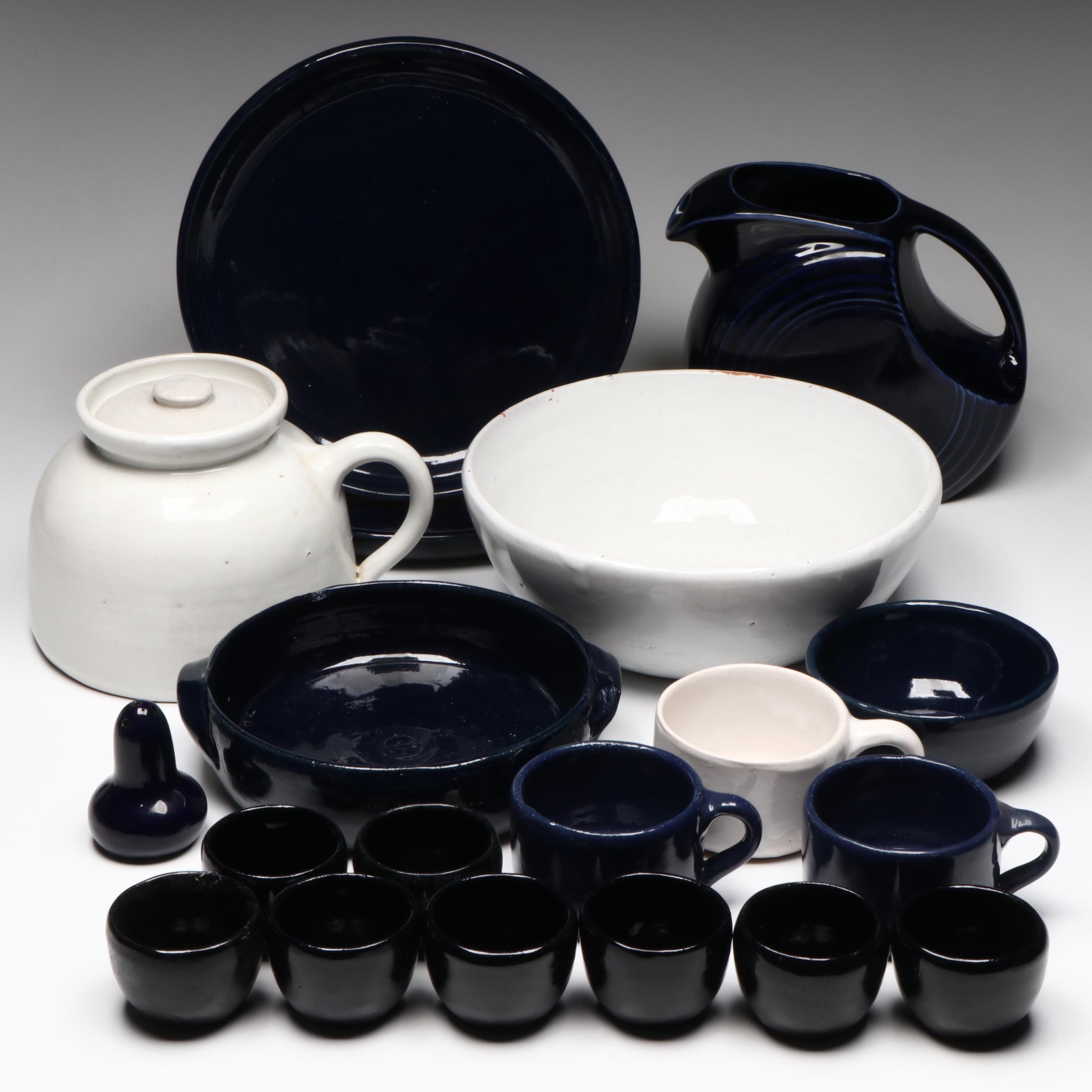 Bybee Pottery Tableware with Homer Laughlin "Fiesta" Pitcher