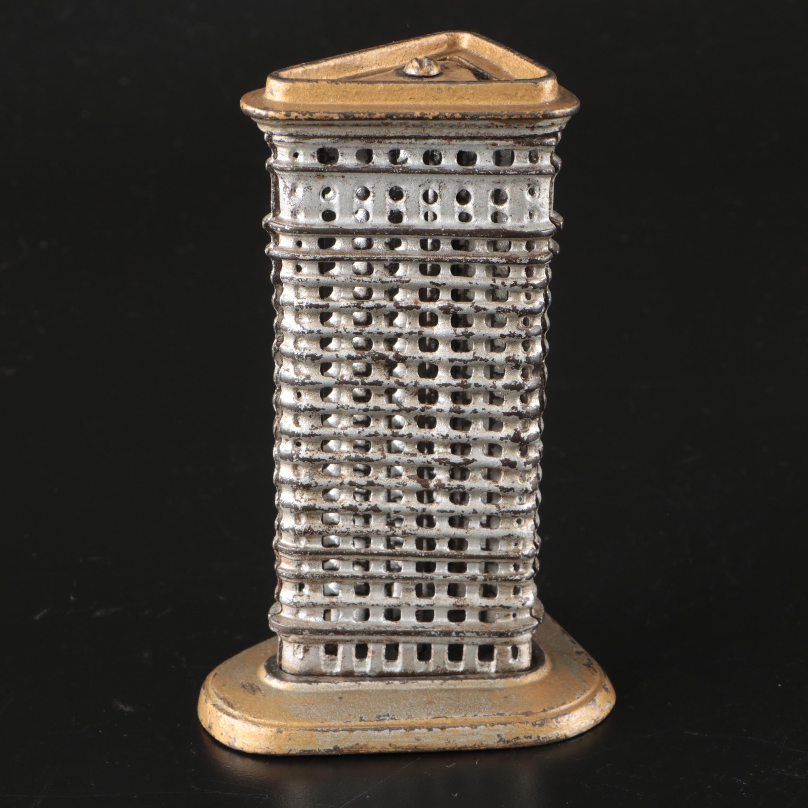 Kenton "Flat Iron" Cast Iron Building Bank, Early 20th Century