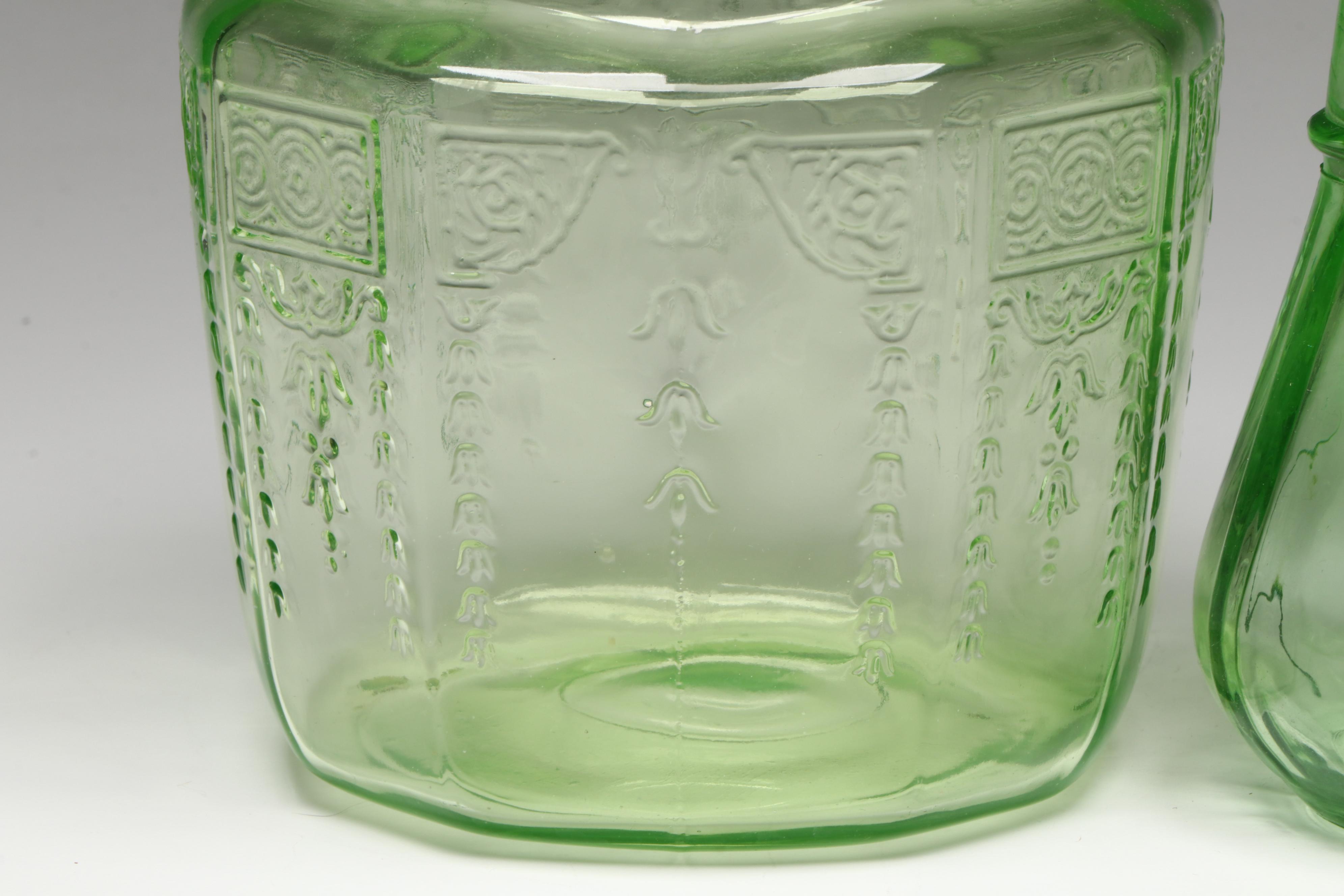 Federal Glass, Hazel Atlas, and Other Uranium Glass Measuring Bowl, 1930s
