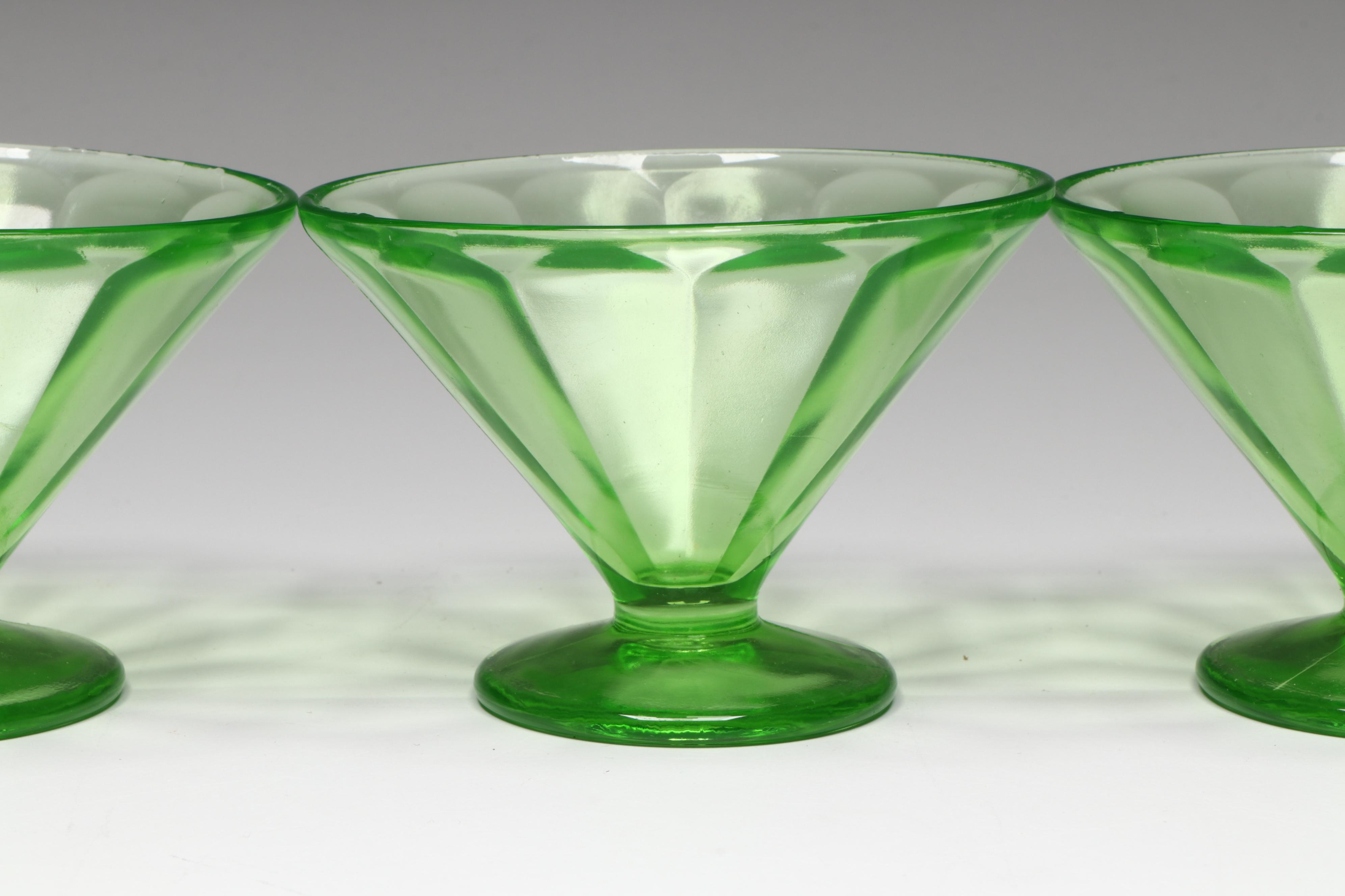 Federal Glass, Hazel Atlas, and Other Uranium Glass Measuring Bowl, 1930s