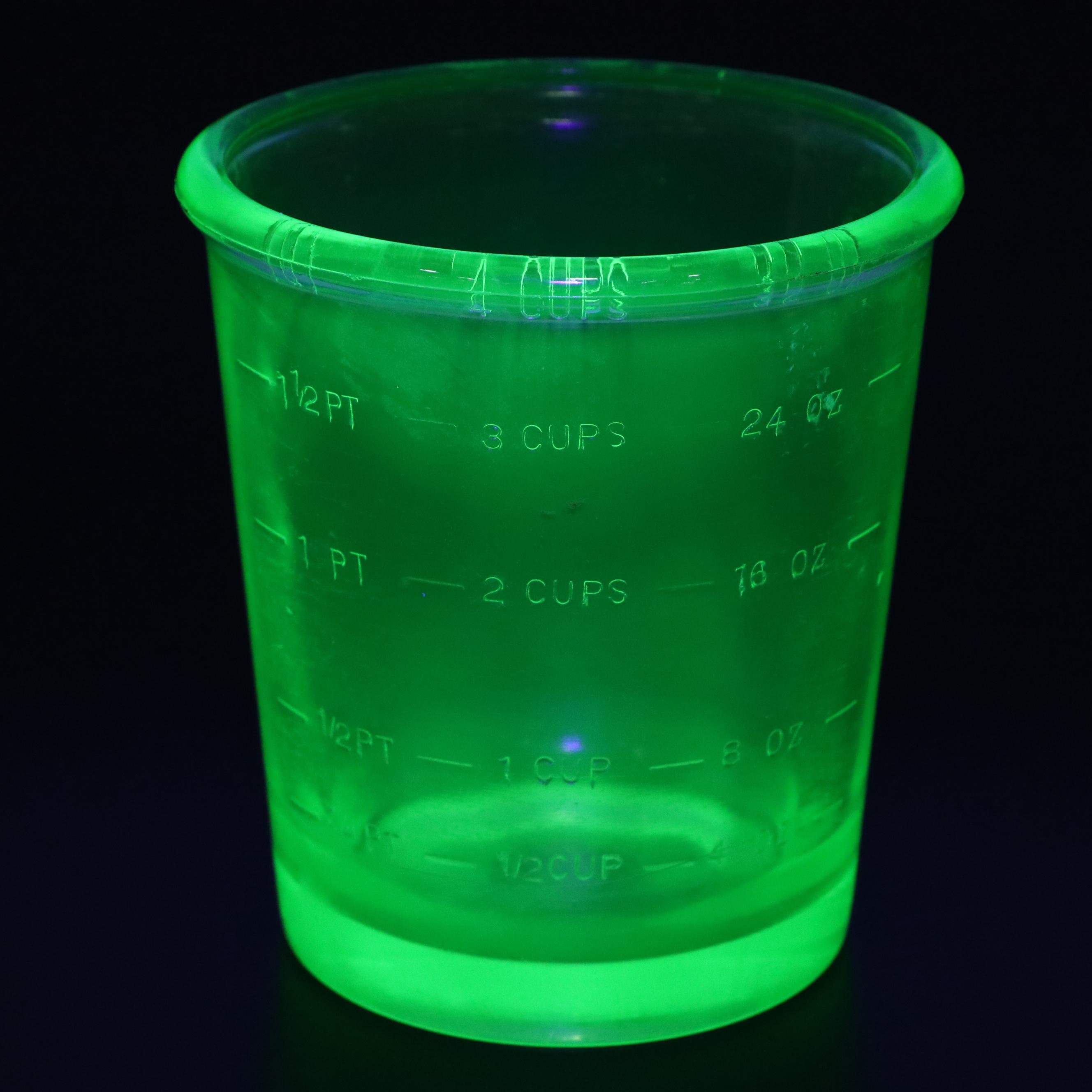 Federal Glass, Hazel Atlas, and Other Uranium Glass Measuring Bowl, 1930s