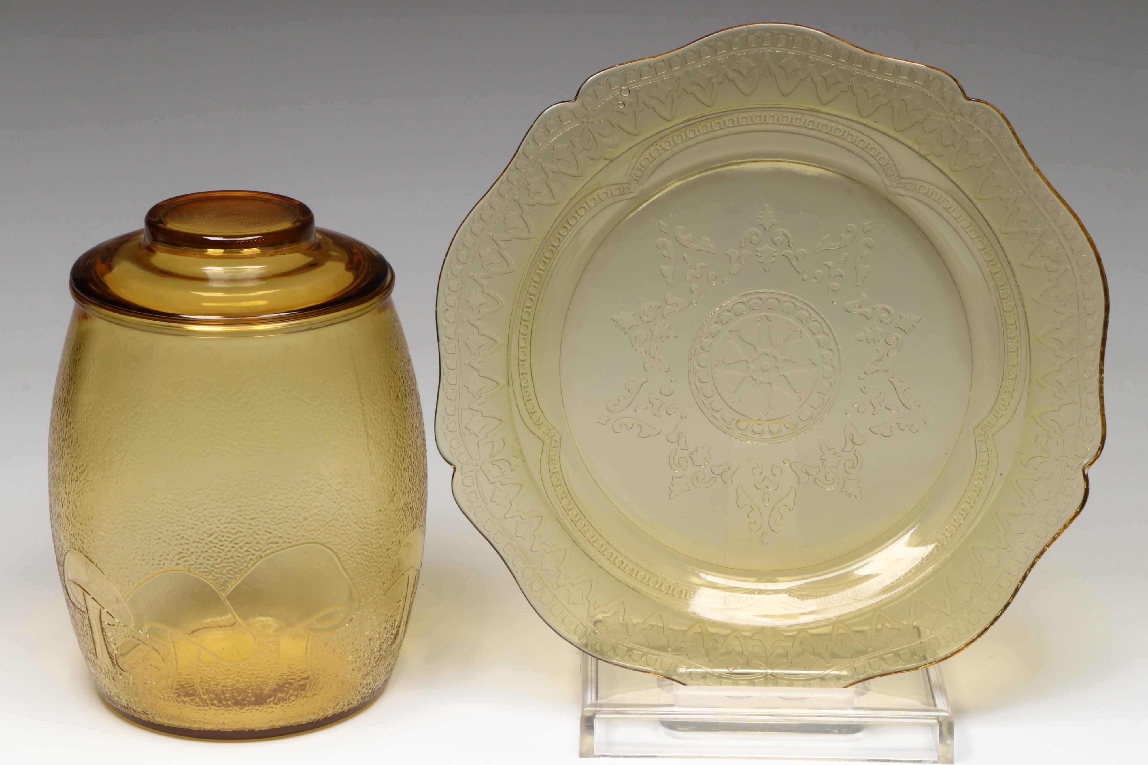 Libbey, Federal Glass "Sharon Amber," and Bartlett Collins Glass Tableware