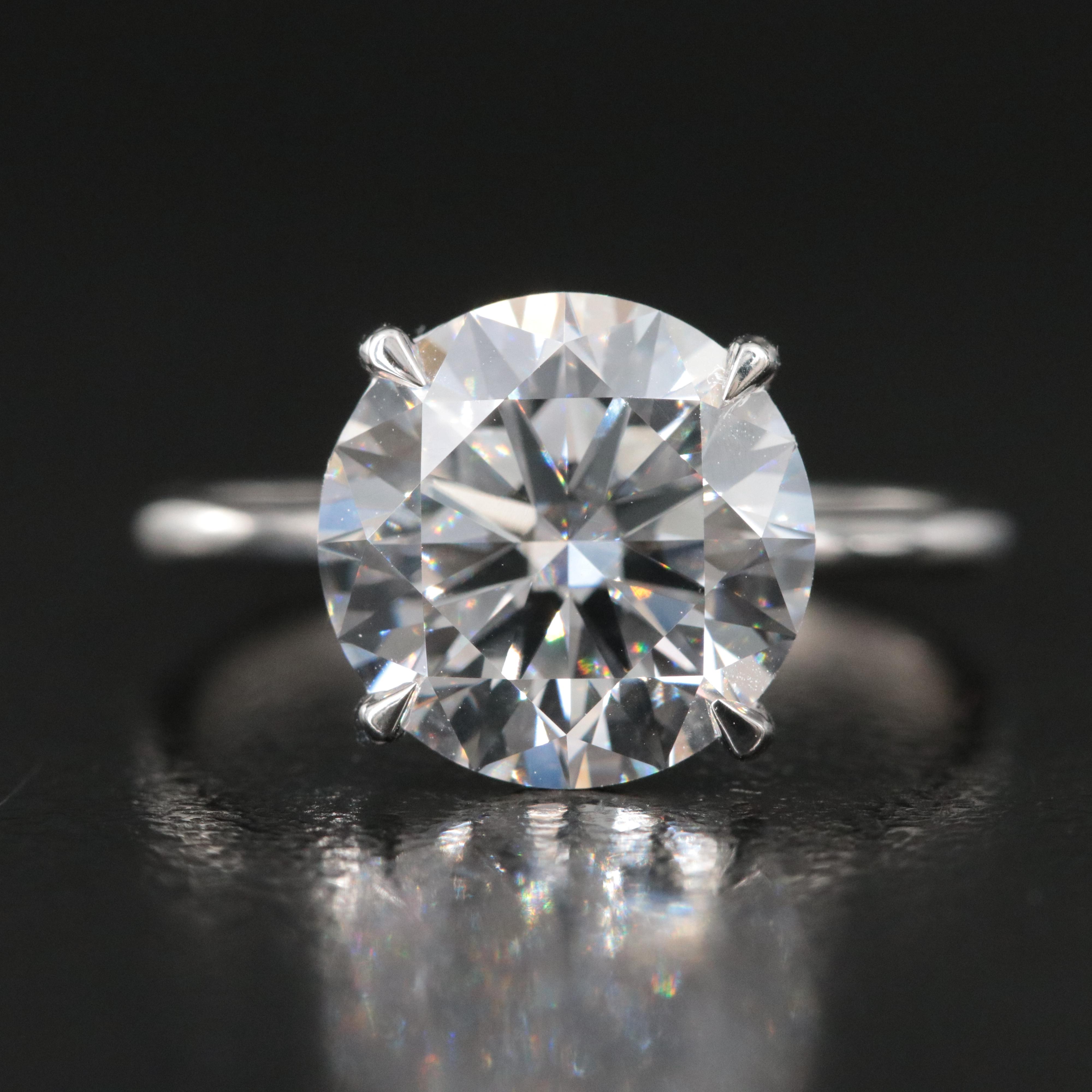 Platinum 4.02 CT Lab Grown Diamond Solitaire Ring with IGI Report